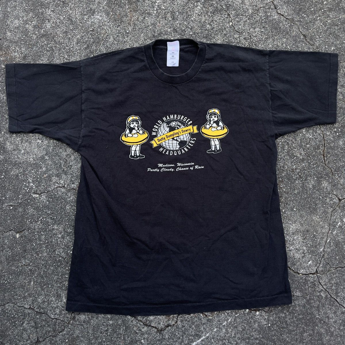 Fruit Of The Loom × Vintage Vintage WORLD HAMBURGER HEADQUARTERS Single Stitch Shirt Size US XL / EU 56 / 4 - 1 Thumbnail