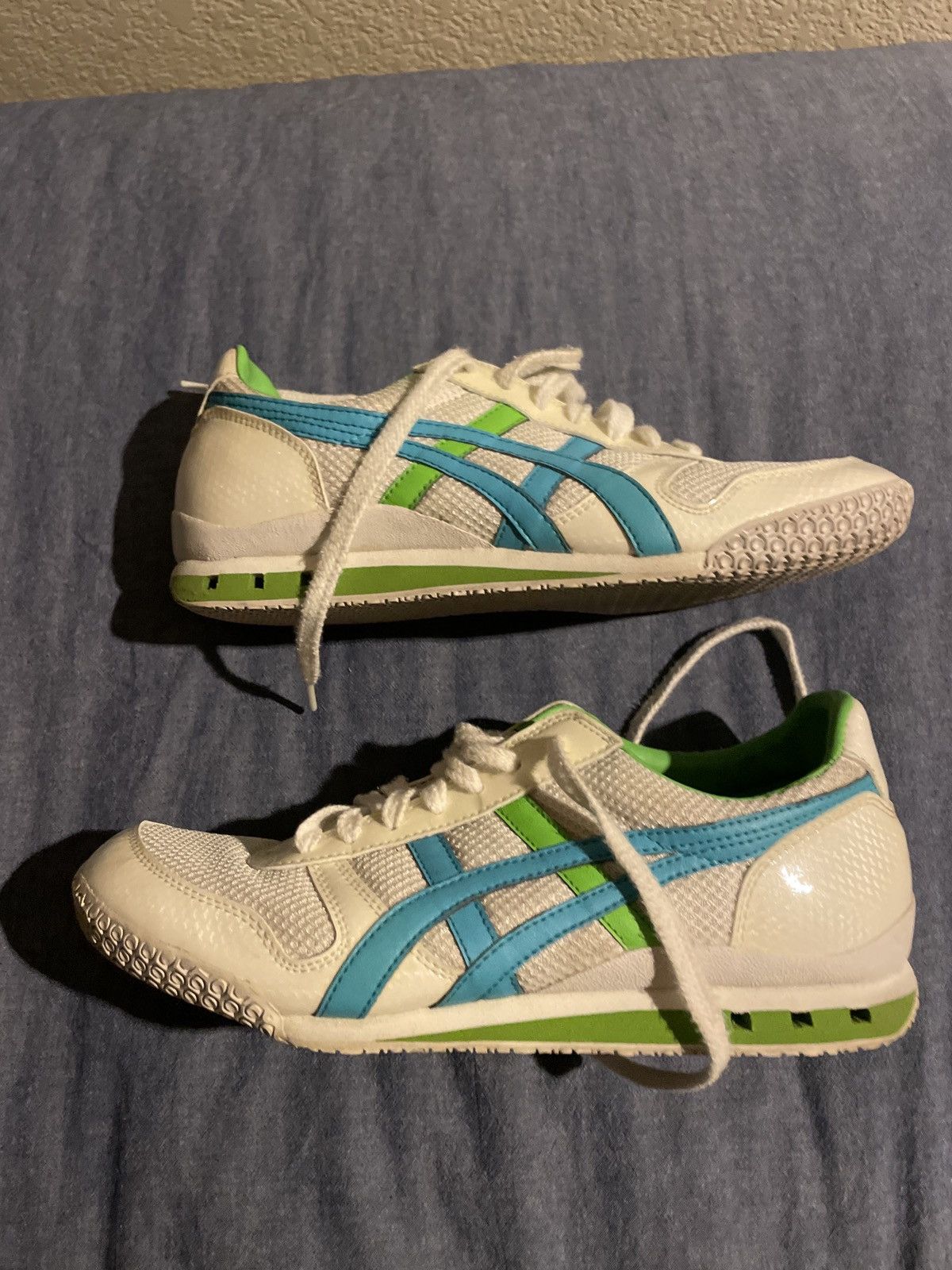 Onitsuka Tiger Onitsuka Tiger Ultimate 81 - White / Teal Blue / Neon Green Size US 8.5 / EU 41-42 - 2 Thumbnail
