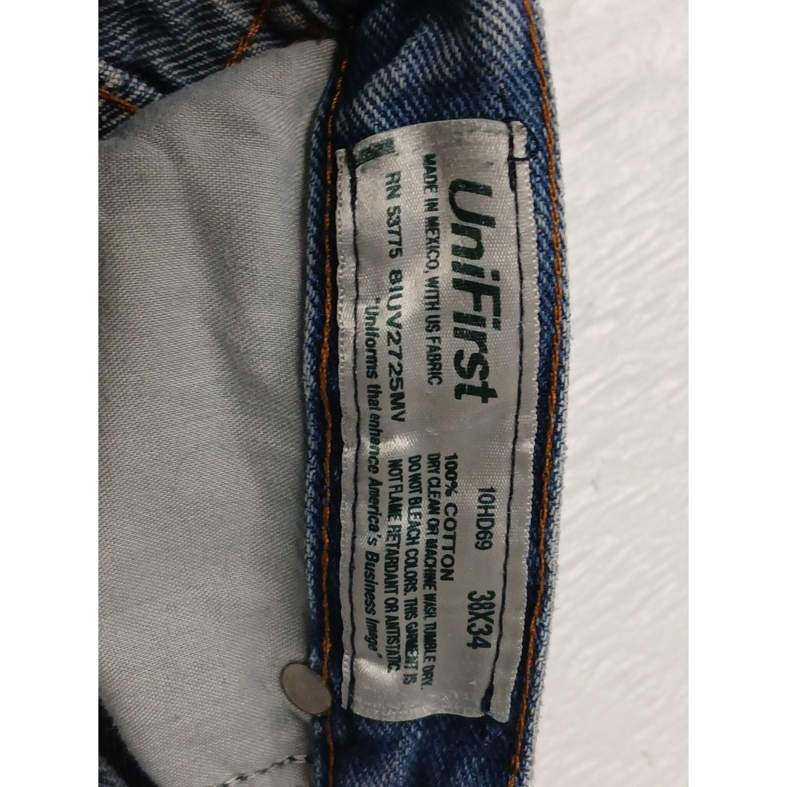 Other Unifirst Men's Blue Denim (38x34) Comfort Straight Jeans Size US 38 / EU 54 - 7 Thumbnail