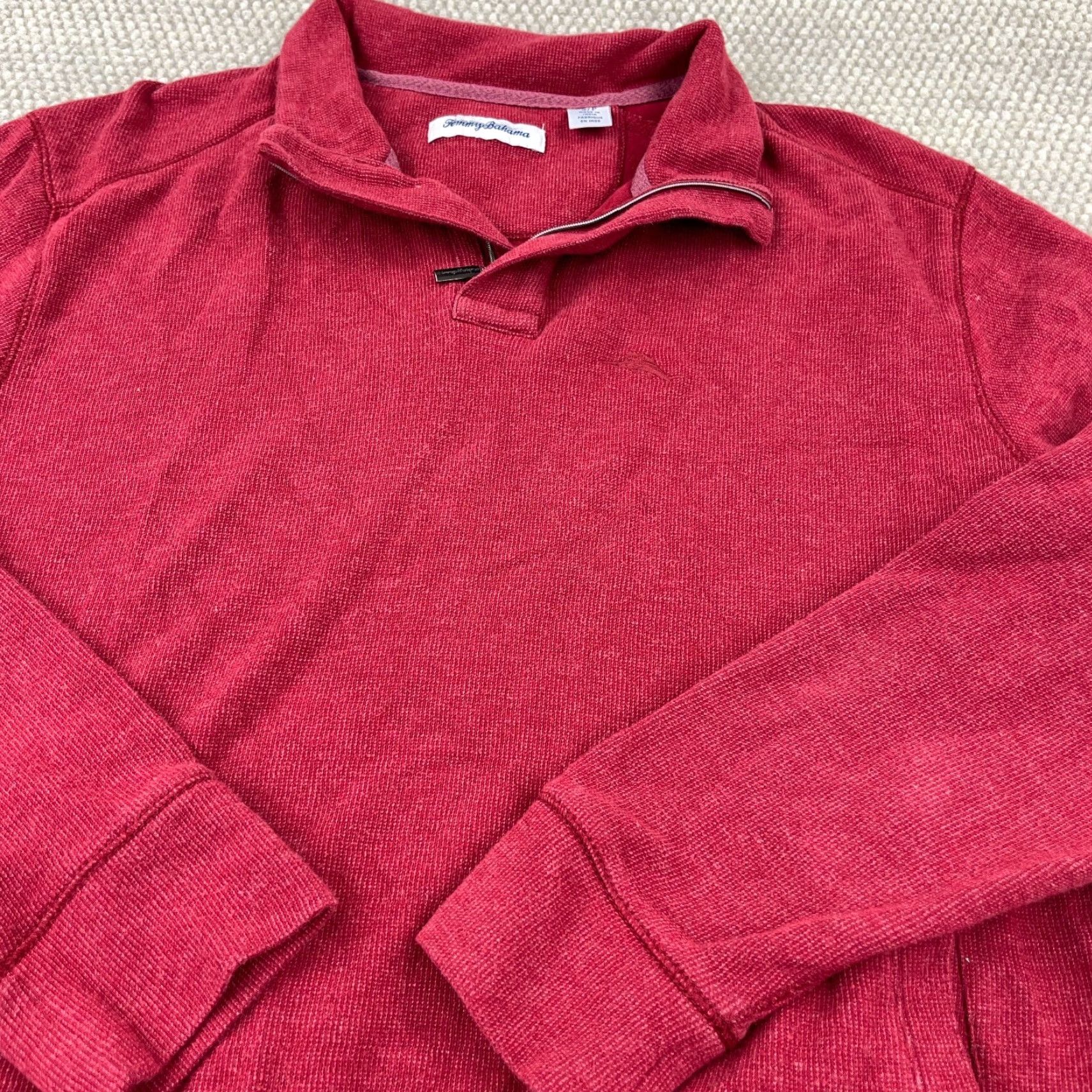 Tommy Bahama Tommy Bahama Sweater Men S Red Pullover 1/4 Zip Knit Classic Modern Regular Size US S / EU 44-46 / 1 - 4 Thumbnail
