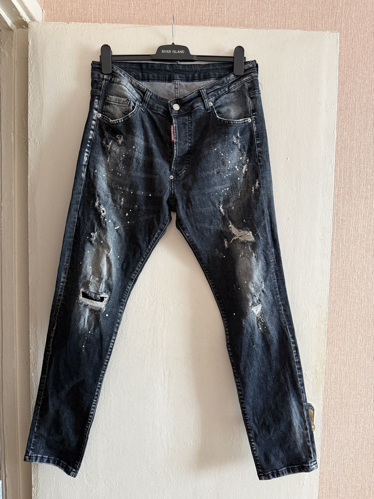 Dsquared2 Vintage Dsquared2 Jean Distressed Paint Splatter Denim Jeans Size US 32 / EU 48 - 2 Thumbnail