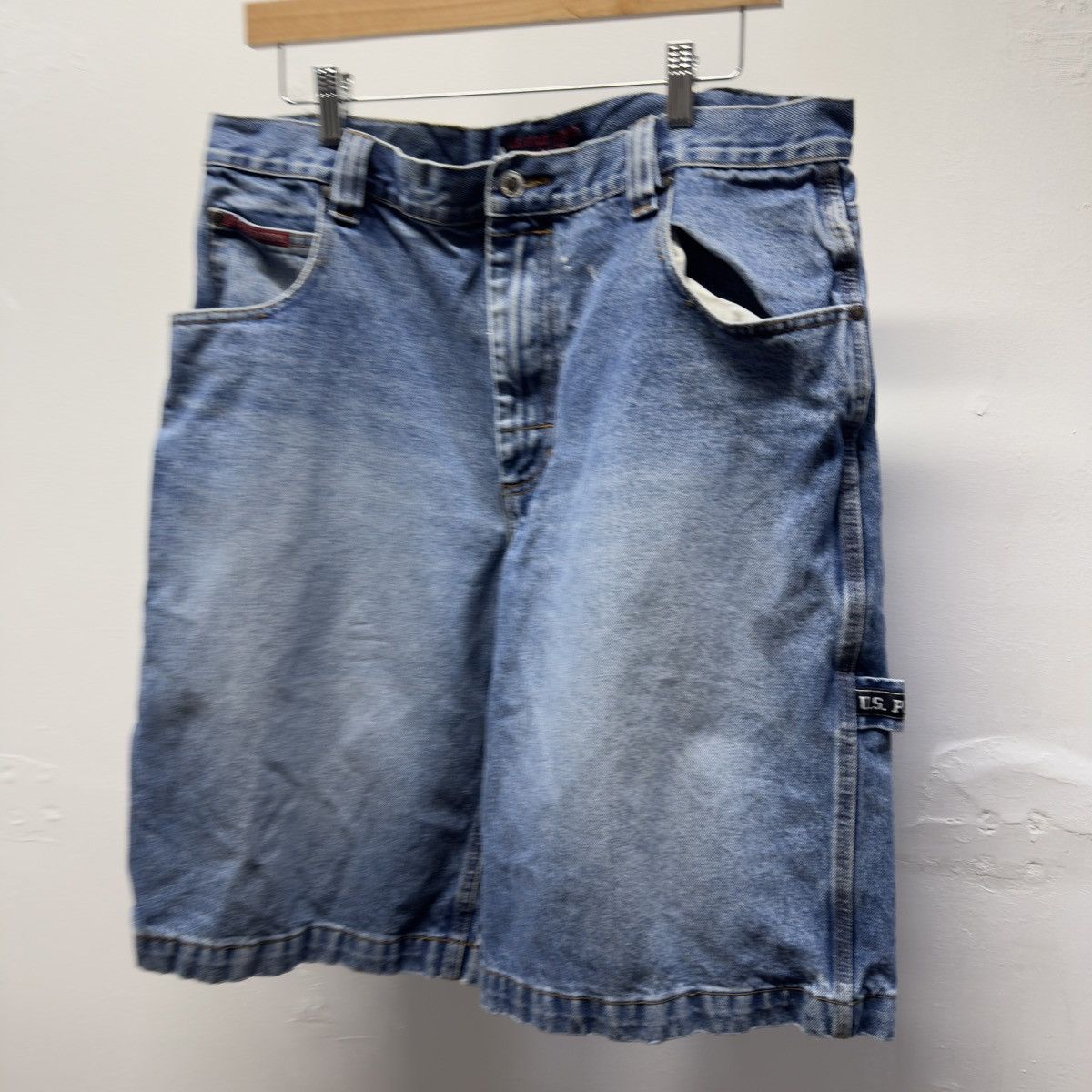 Vintage Faded Thrashed Distressed Denim Shorts Jorts ERD Grunge Size US 32 / EU 48 - 3 Thumbnail