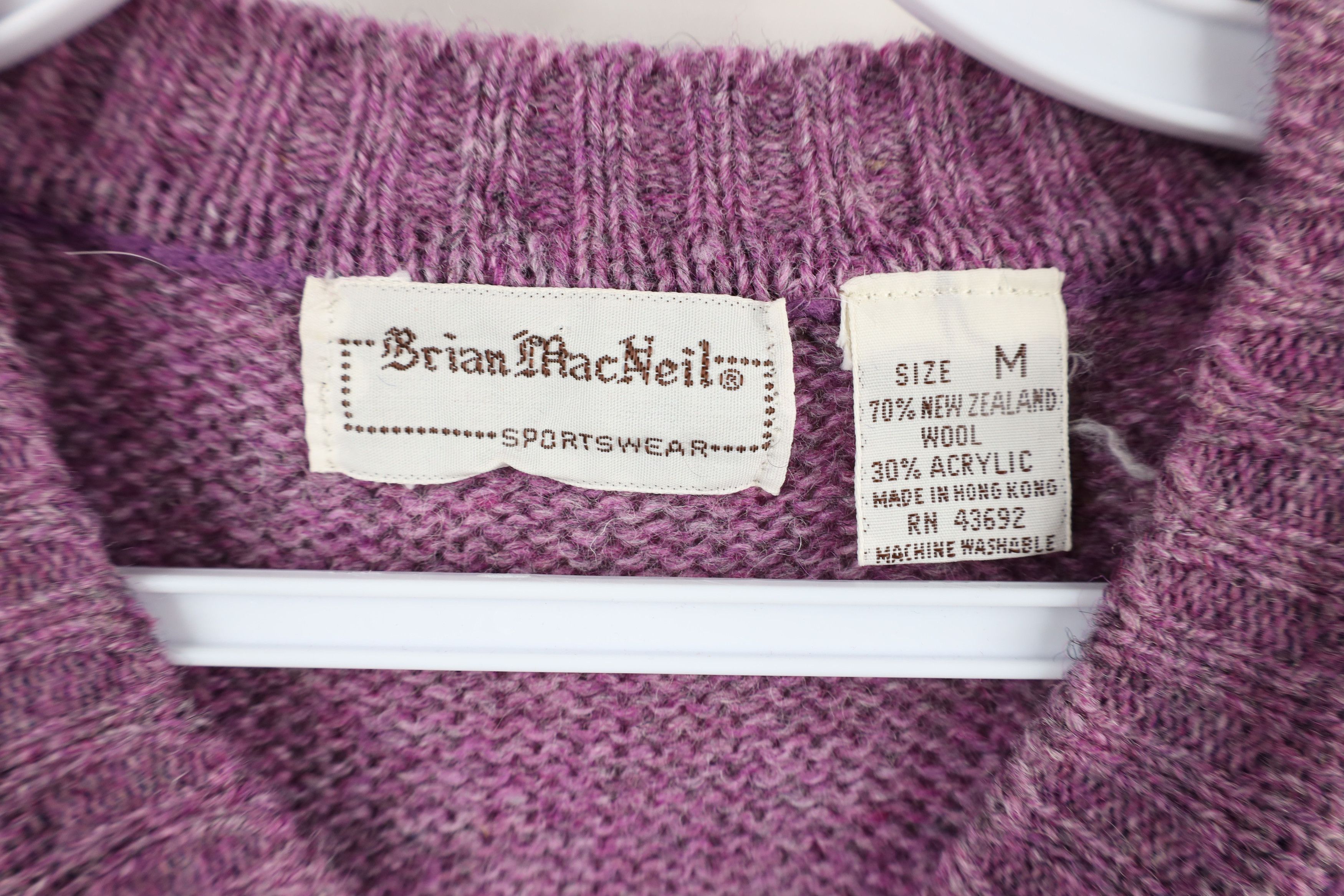 Vintage Vintage 70s Streetwear Wool Blend Knit Sweater Purple AS IS Size US M / EU 48-50 / 2 - 8 Thumbnail
