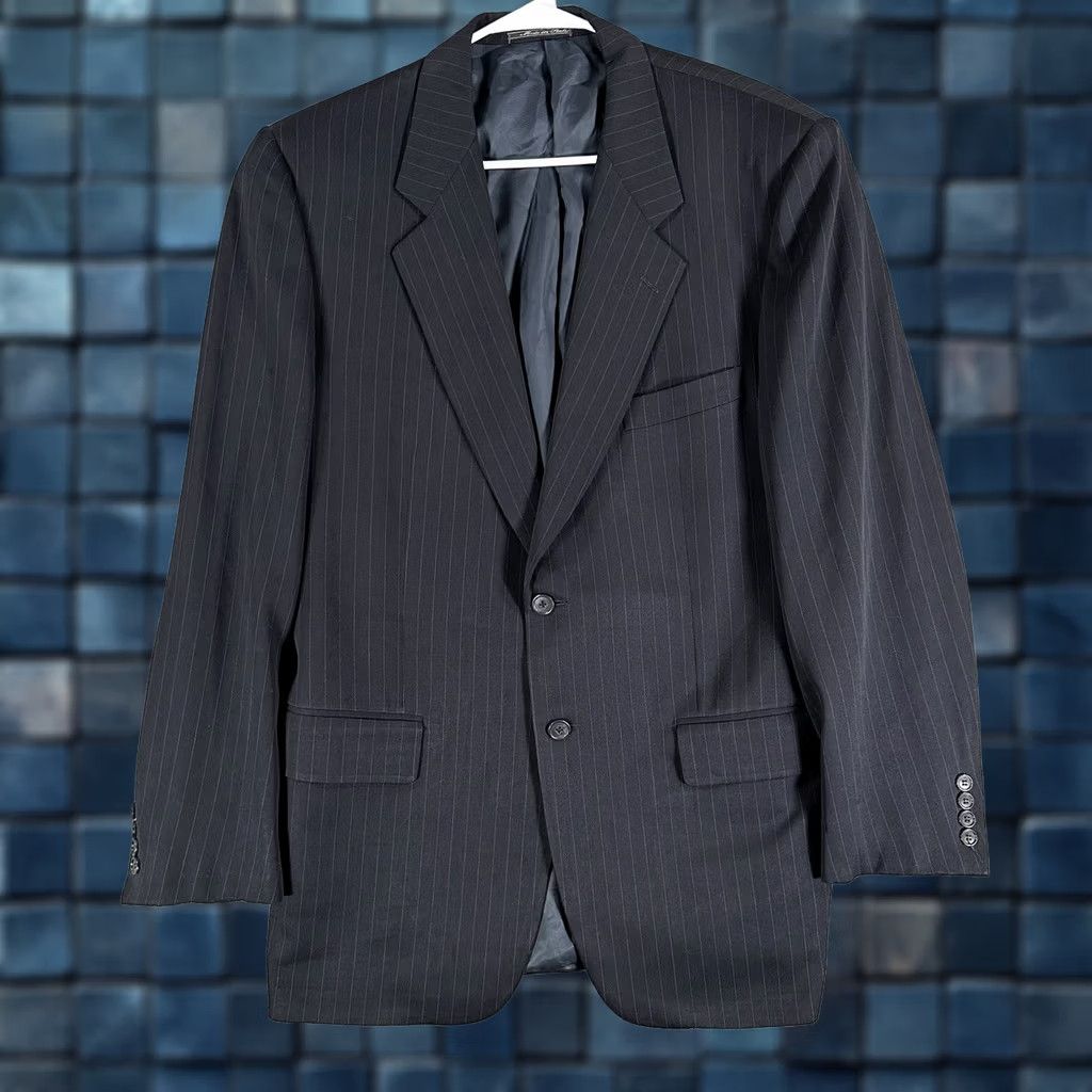 Corneliani Corneliani Blazer Wool Stripe Notch Lapel 2-Button Boxed Regular 40 Dark Gray Mens VINTAGE? (No) 50 EU 40L US 40L Men Blazer Size 40R - 1 Thumbnail