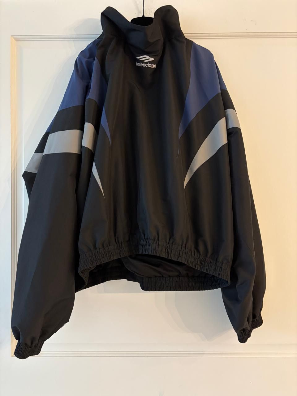 Balenciaga 3B Sports Icon Off Shoulder Tracksuit Jacket in