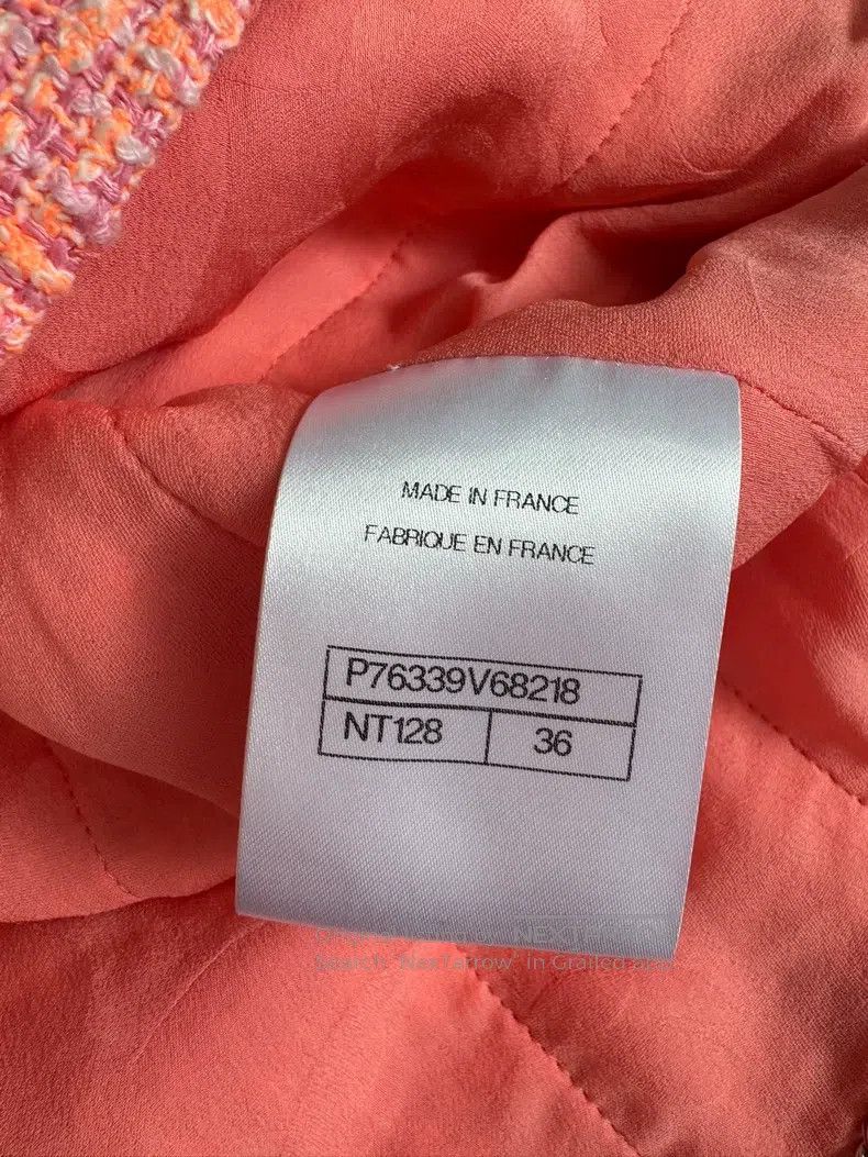 Chanel Chanel Pink orange tweed two-pocket round-neck jacket Size XS / US 0-2 / IT 36-38 - 5 Thumbnail