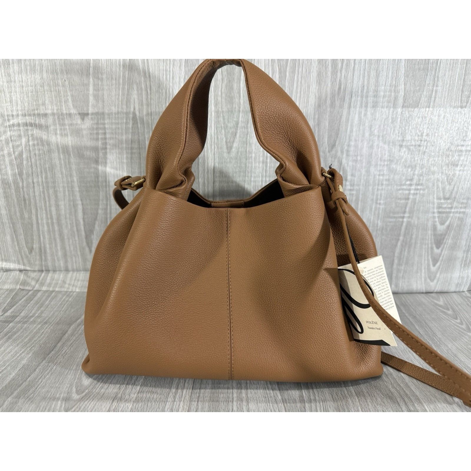 Polene Numéro Neuf Leather Crossbody Shoulder Bag Color Came