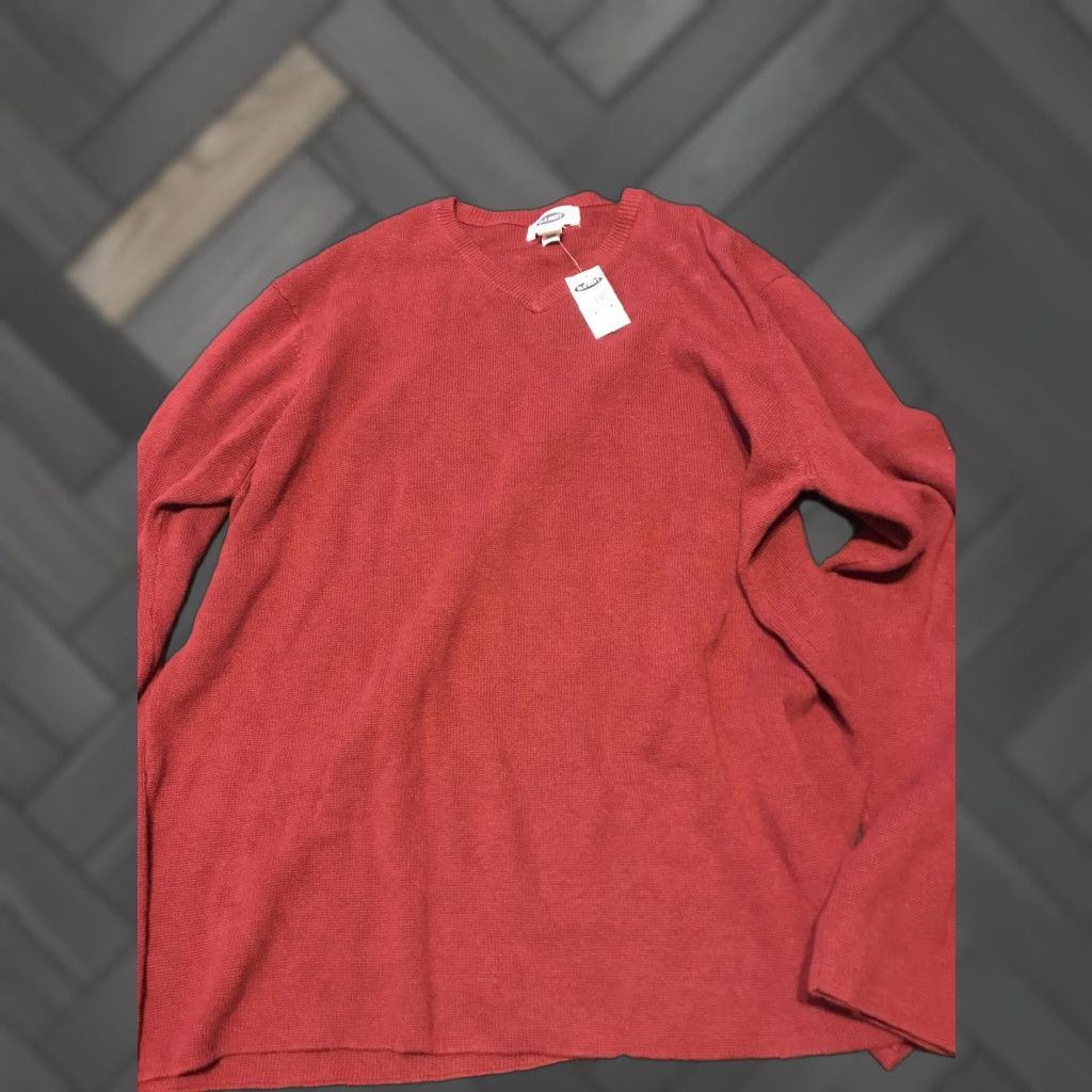 Old Navy Old Navy Sweater Mens XL V-Neck Pullover Long Sleeve Red Maroon Colorful Casual Pullover Knit Winter Fashion? Size US XL / EU 56 / 4 - 1 Thumbnail