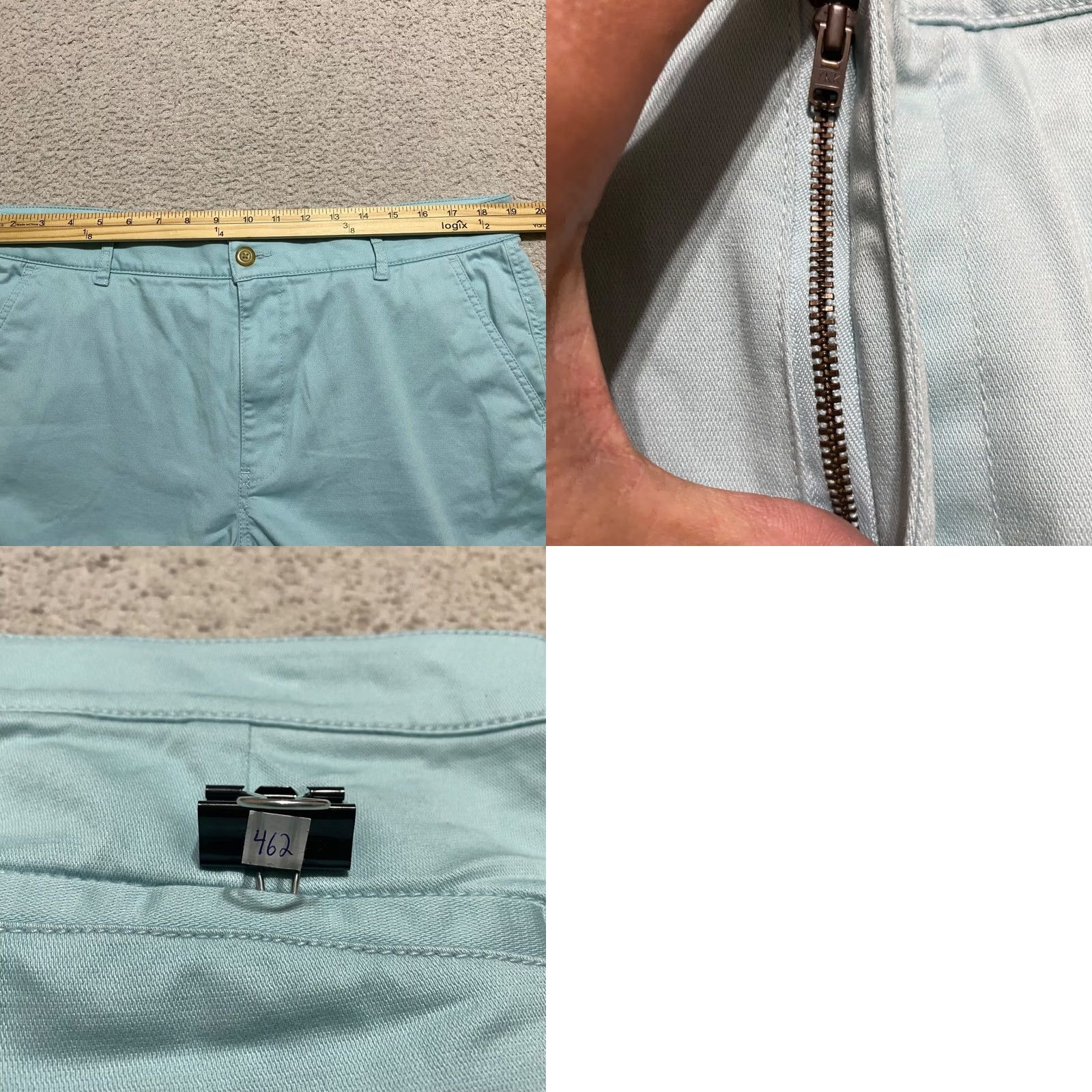 Vintage L.L. Bean Womens Shorts 18 Plus Blue Chino Inseam 9" Pockets Casual Outdoor 9 in Inseam High Rise Button Zipper Slim Size 40" / US 18 - 8 Thumbnail