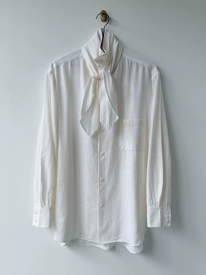 Yohji Yamamoto Yohji Yamamoto 2012 SS Show Ribbon Shirt Size US L / EU 52-54 / 3 - 1 Thumbnail