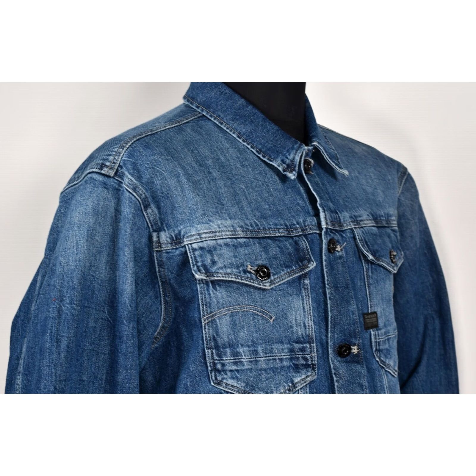 G-Star G-Star ARC 3D Jacket Burten Stretch Denim Faded Santorini 2XL Slim Mens Jacket Denim blue 2XL Size US XXL / EU 58 / 5 - 7 Thumbnail
