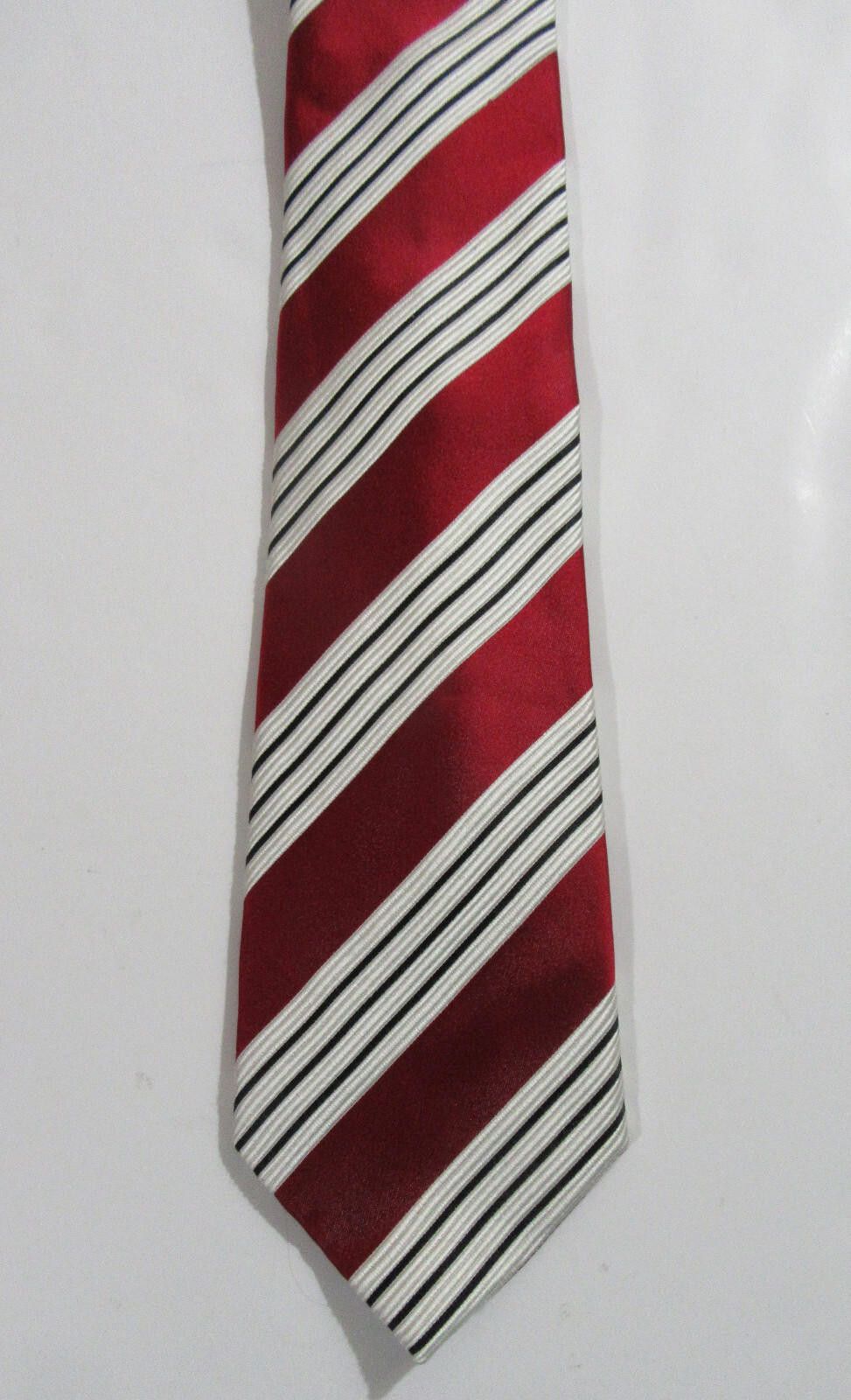 Designer Donald J. Trump Signature Collection Tie Burgundy Striped Size ONE SIZE - 3 Thumbnail