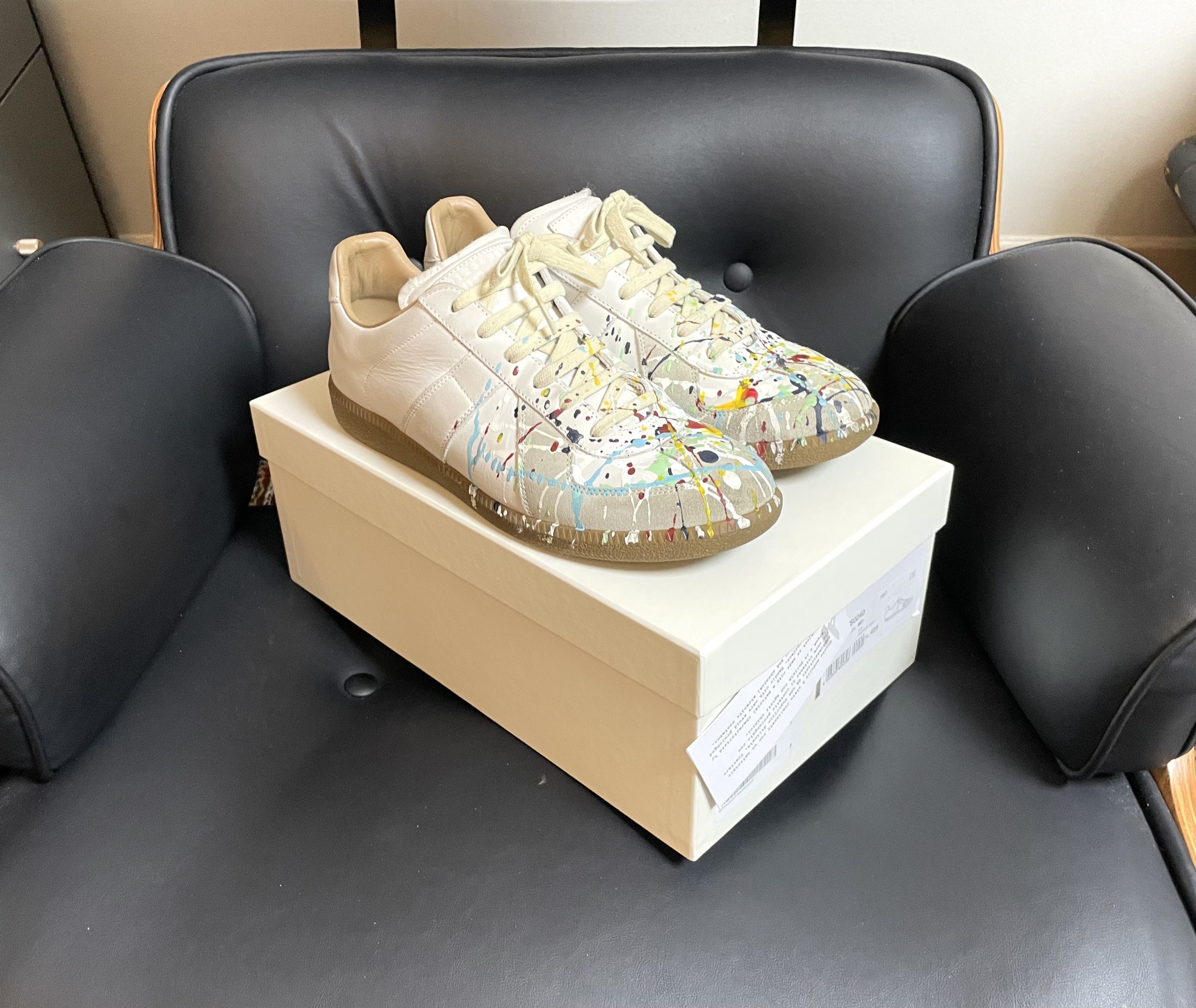 Maison Margiela Maison Margiela GAT (Paint Splatter White) Size US 9.5 / EU 42-43 - 2 Thumbnail