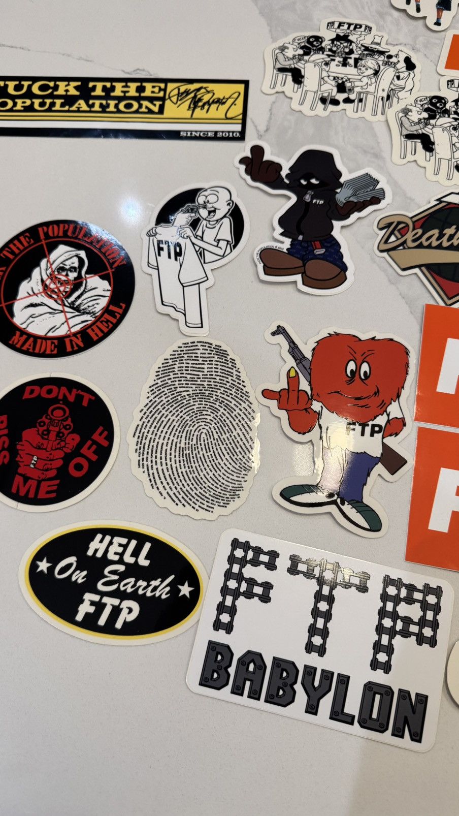 Fuck The Population Ftp Sticker Collection Fuck The Population sticker logo lot Size ONE SIZE - 8 Thumbnail