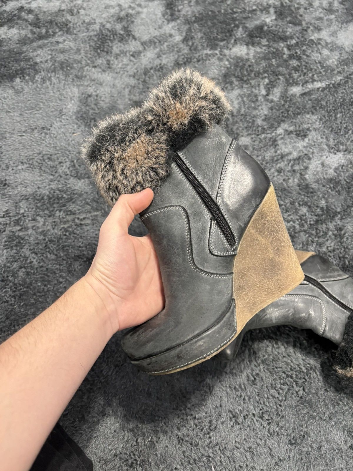 Isabel Marant Vintage Isabel Marant Style Fur Heels Boots Size US 8 / IT 38 - 3 Thumbnail