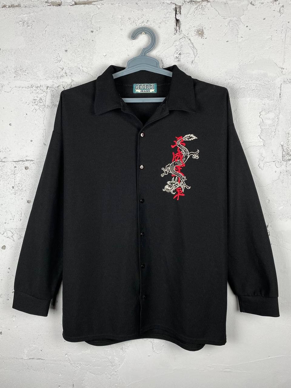 Band Tees × Japanese Brand × Vintage Japanese Brand Style Black Embroidery Dragon Vintage Shirt Size US L / EU 52-54 / 3 - 2 Thumbnail