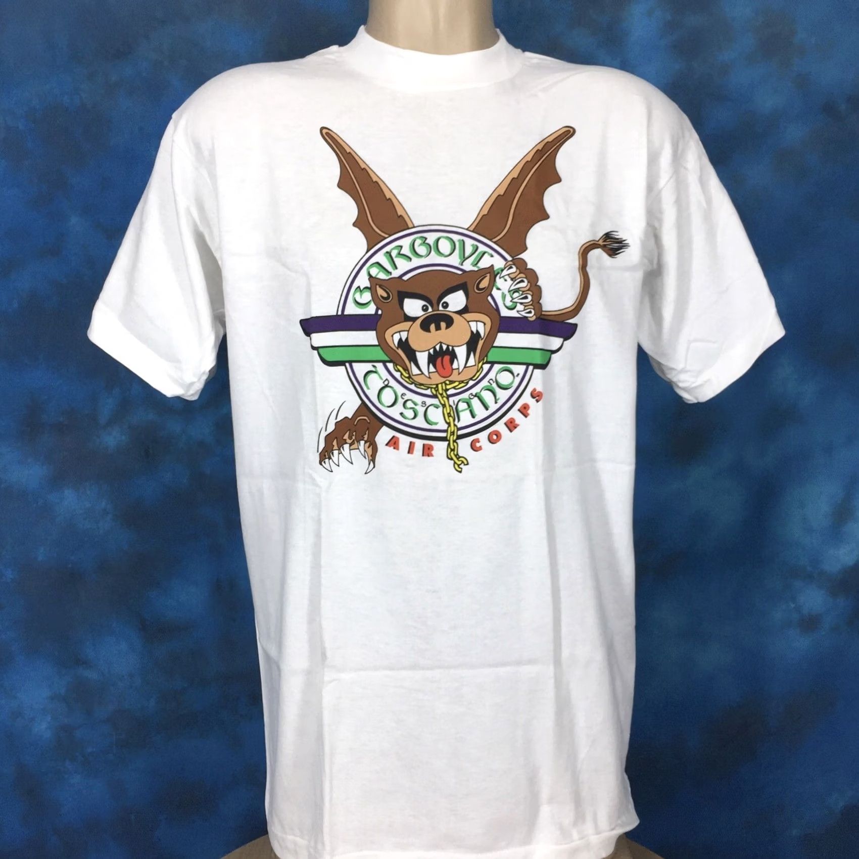 Hanes vtg 90s UNITED STATES ARMY AIR CORPS GARGOYLES T-SHIRT MEDIUM cartoon Hanes White Men 80s 90s Crew Neck Short Sleeve Vintage DEADSTOCK Size US M / EU 48-50 / 2 - 3 Thumbnail