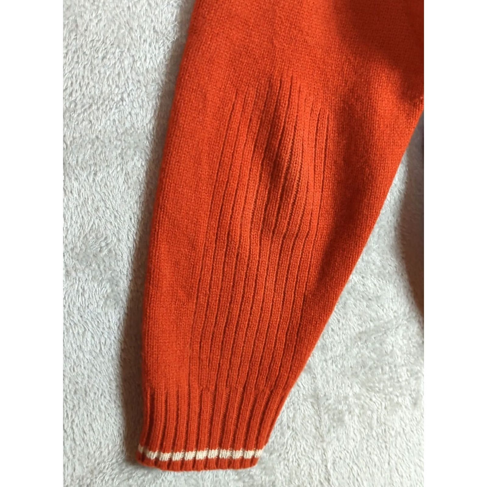 Eddie Bauer Eddie Bauer Sweater Mens LT Large Fair Isle Wool Knit Crew Neck Orange Classic Holiday Outdoor Size US L / EU 52-54 / 3 - 6 Thumbnail