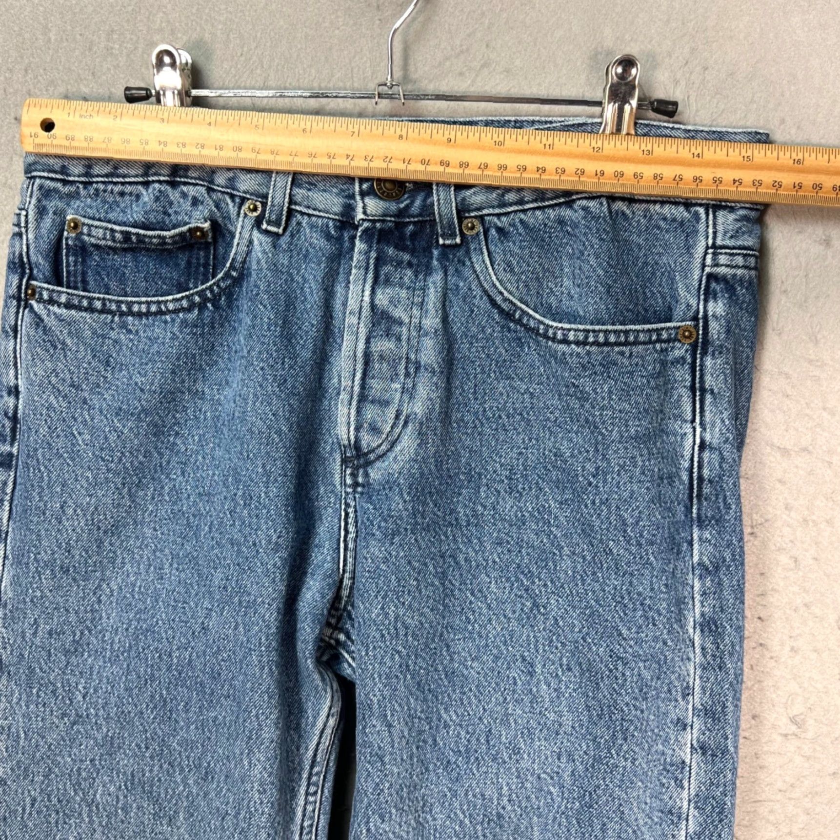 Aime Leon Dore Aimé Leon Dore Jeans Mens 30 5-Pocket Denim 100% Cotton Blue Mid Wash Hemmed Straight 26in Inseam 100% Cotton Size US 30 / EU 46 - 5 Thumbnail