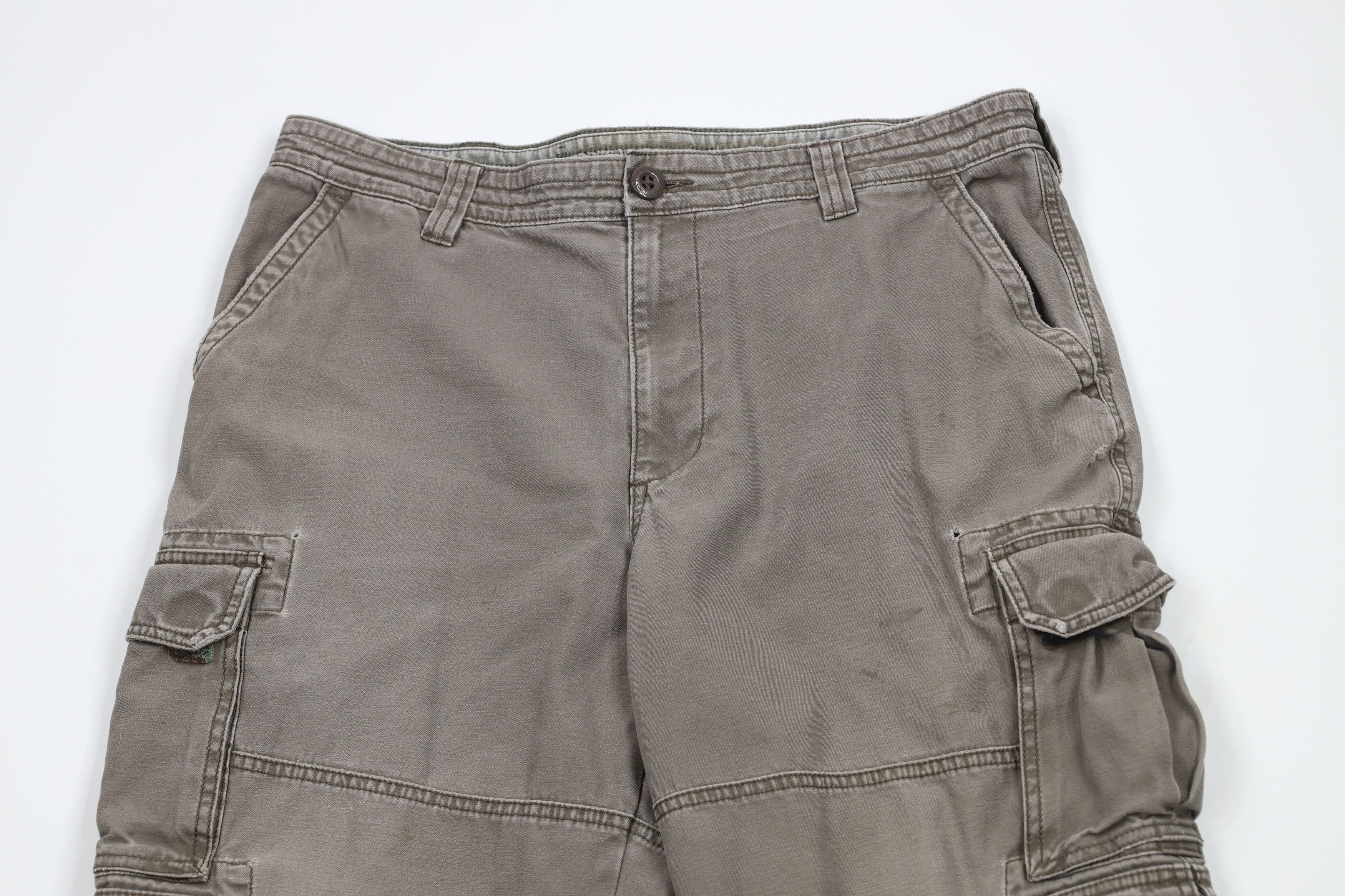 Vintage Vintage Y2K Streetwear Wide Leg Cargo Pants Light Brown Size US 36 / EU 52 - 2 Thumbnail