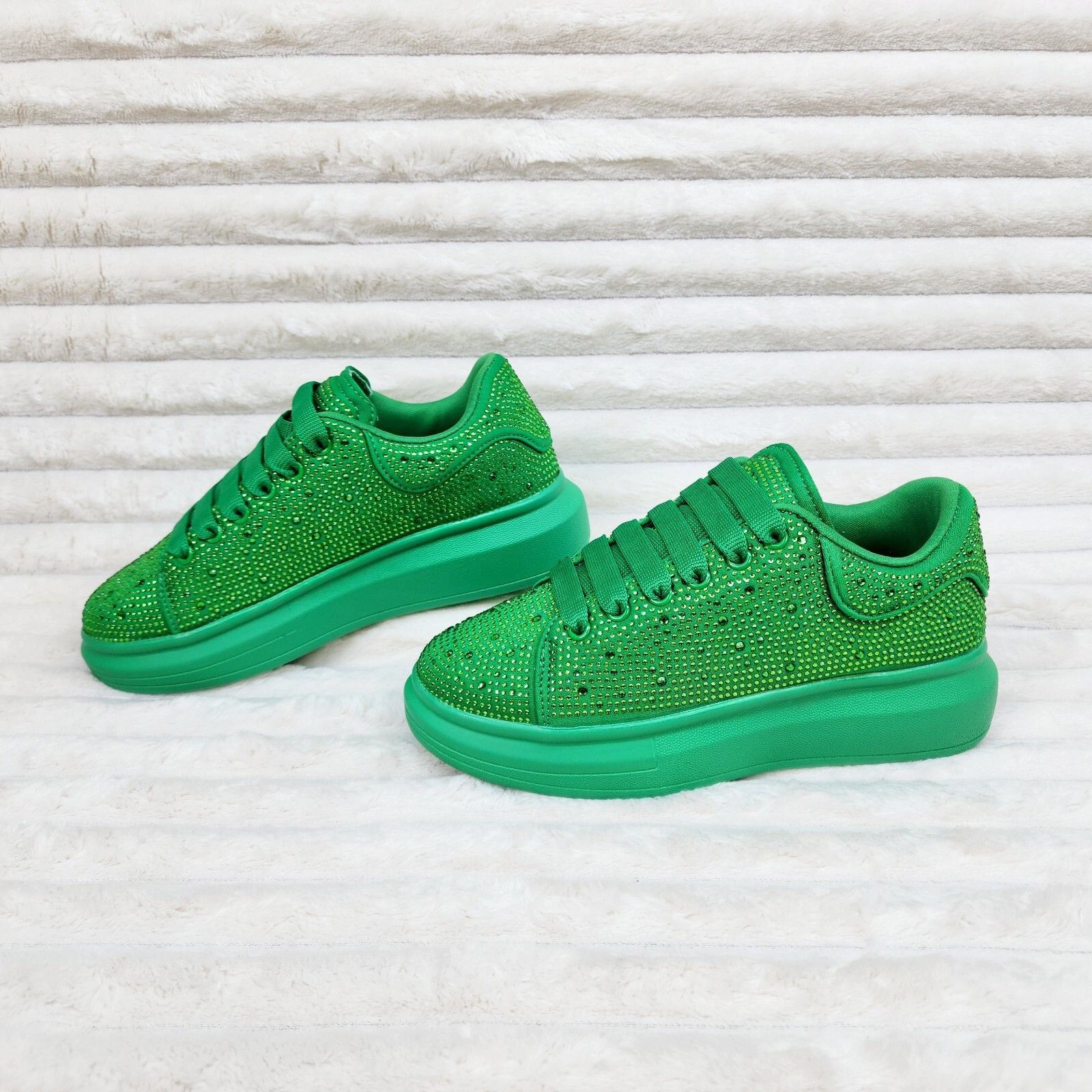 Other Cush Baby Green Rhinestone Sneakers Tennis Shoes (US Shoe Si Size US 5 / IT 35 - 1 Thumbnail