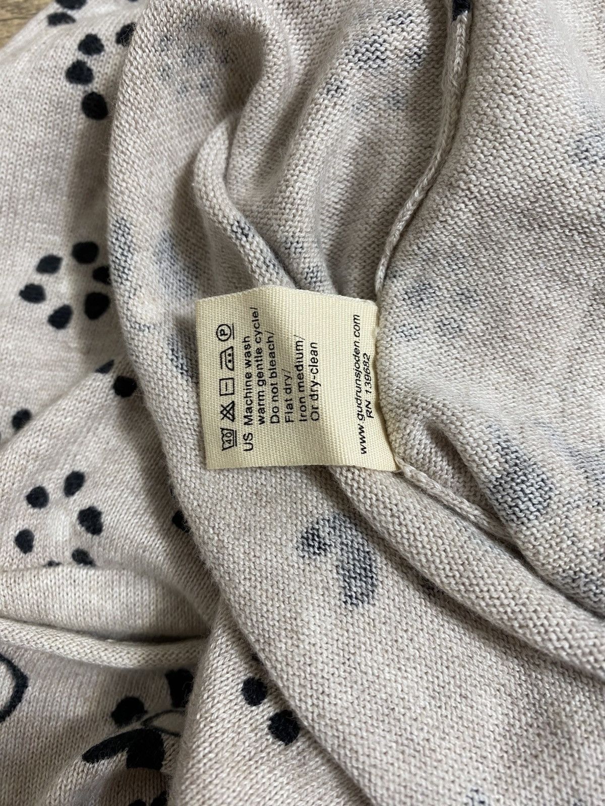Gudrun Sjoden Organic Cotton Floral Knit Boho Dress Large