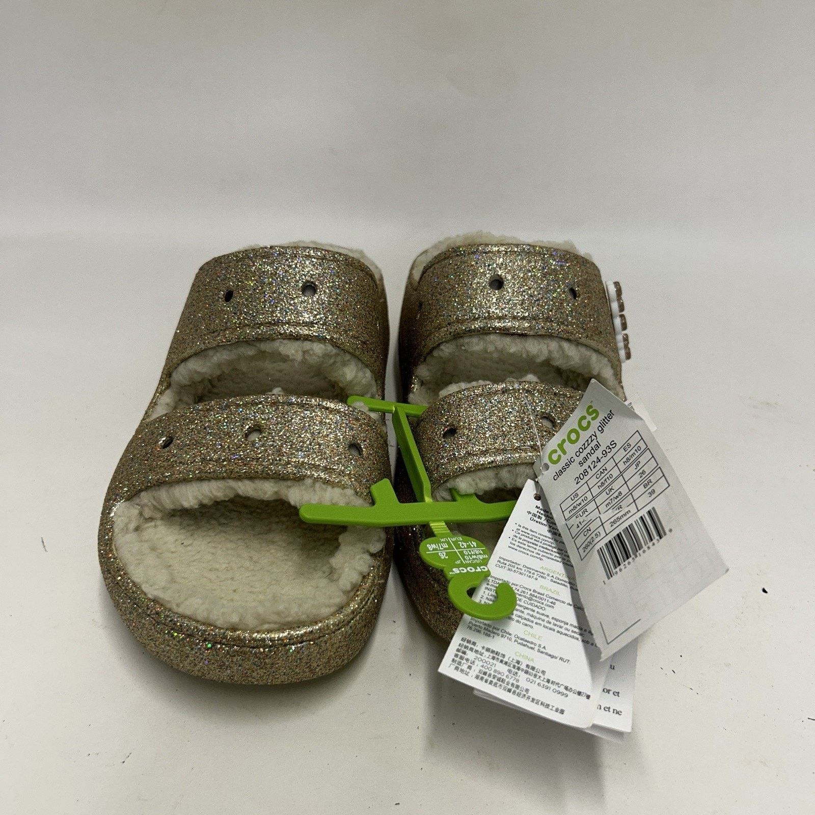 Crocs Crocs Classic Cozzzy Glitter Sandal Slide “Gold Beige” Size US 10 / IT 40 - 2 Thumbnail