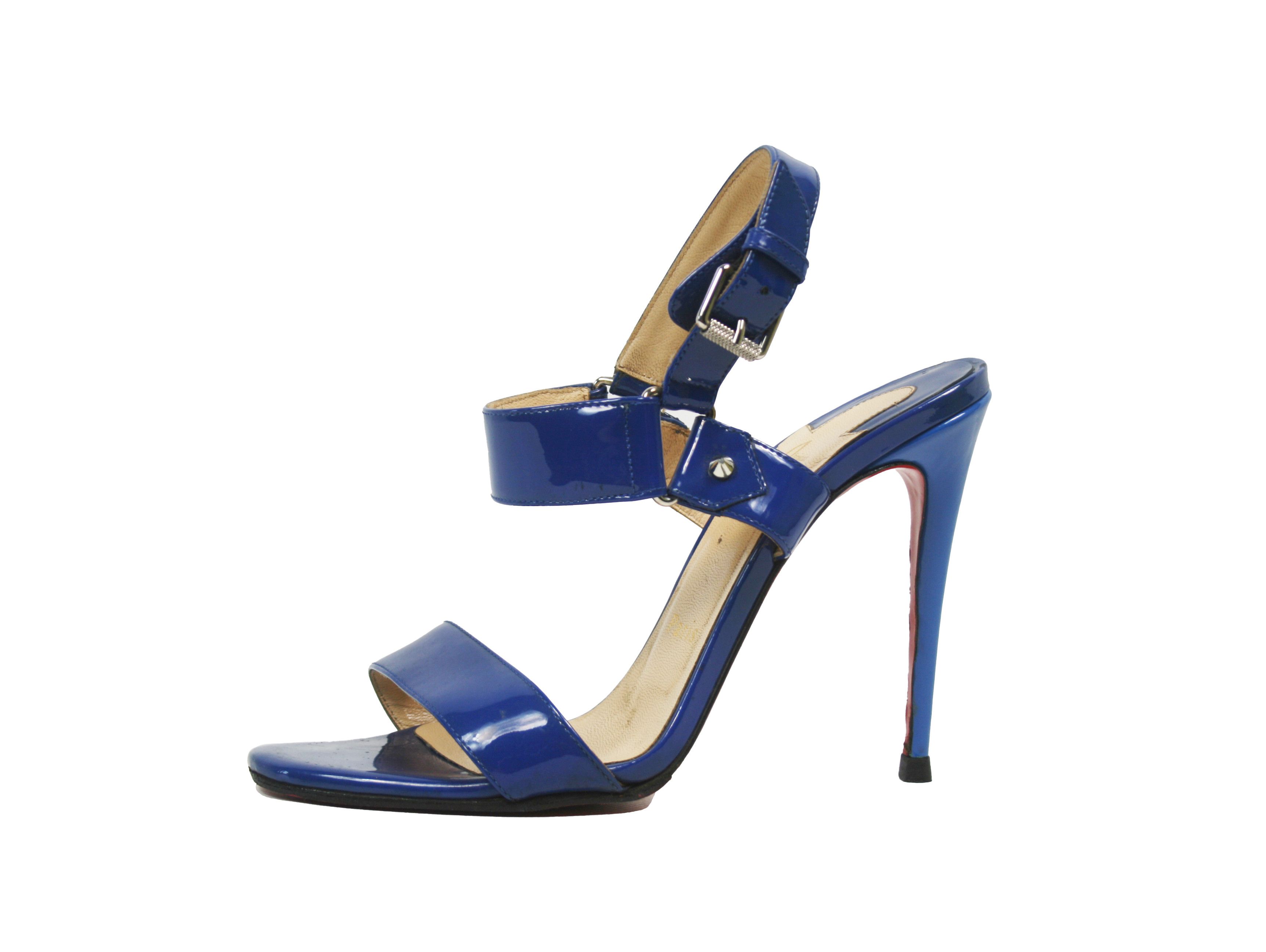 Christian Louboutin Sova Patent Leather Sandals Heels Size US 8 / IT 38 - 1 Thumbnail