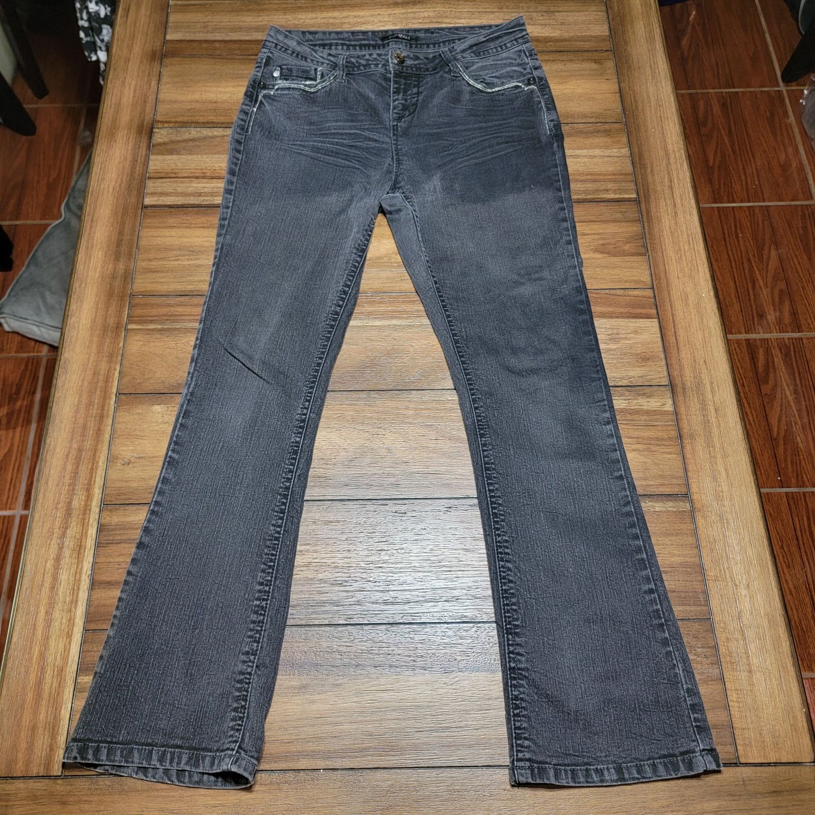 Other Roz & Ali Straight Denim Jeans w/ Pocket Bling - Size 10 Size 32" / US 10 / IT 46 - 1 Thumbnail