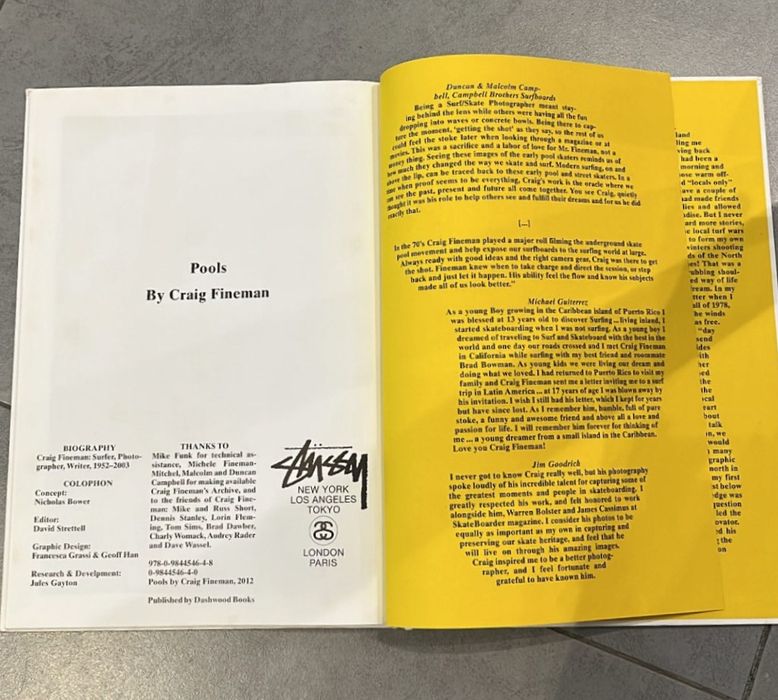 Vintage Rare Stussy x Dashwood Books Presents POOLS by Craig Fineman