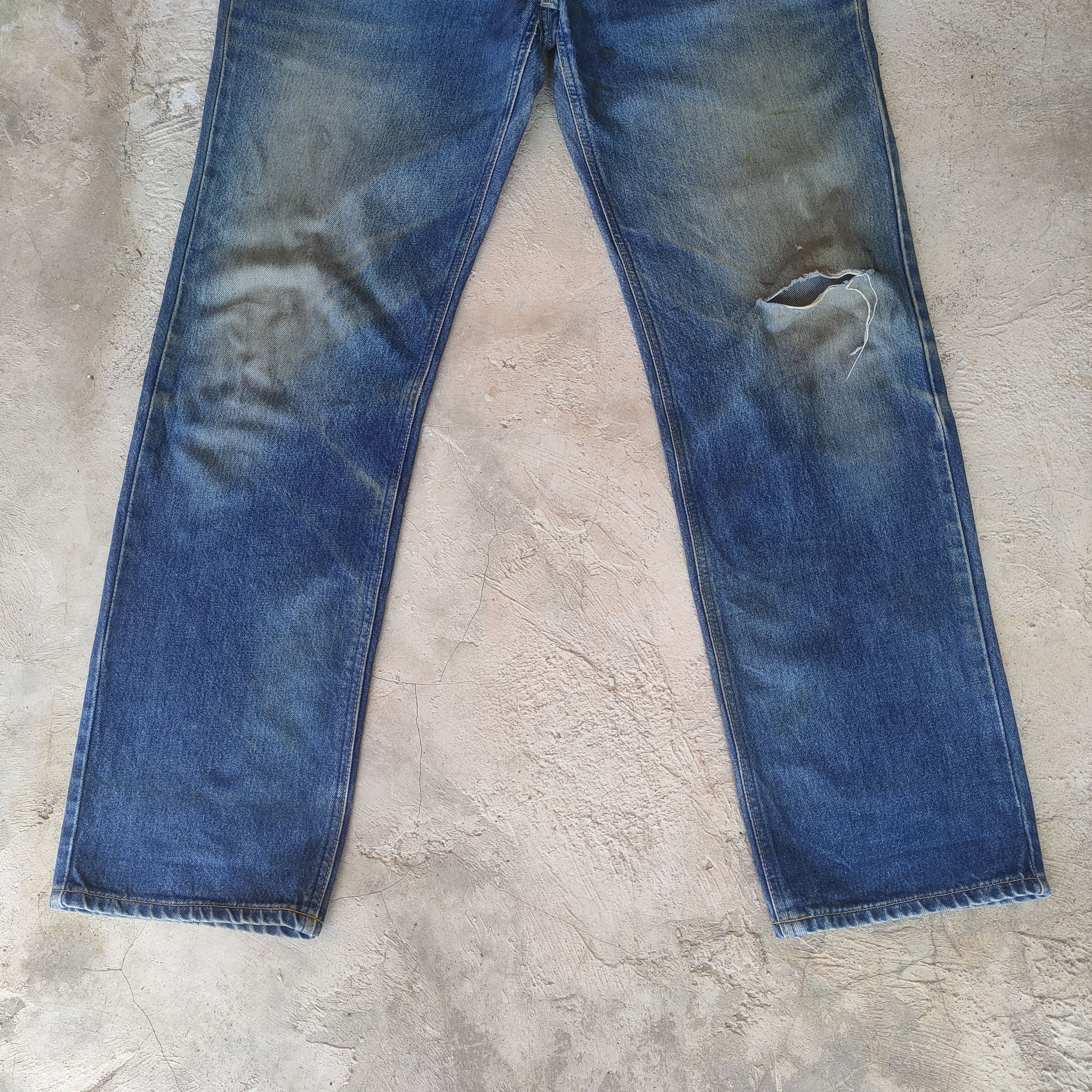 Jean × Lee W38 VINTAGE LEE FADED DISTRESSED JEAN PANTS Size US 38 / EU 54 - 4 Thumbnail
