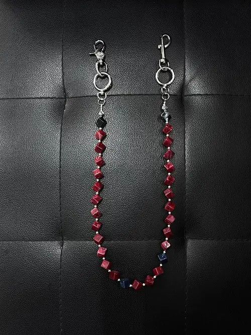 Jewelry 394Ink-painted acrylic red beads Wallet Chain ,Jeans Chain Size ONE SIZE - 4 Thumbnail