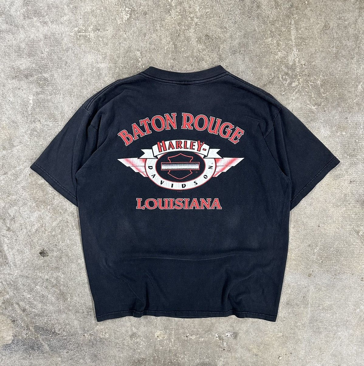 Harley Davidson Vintage 90s Harley Davidson Louisiana Eagle Biker T-Shirt Size US XL / EU 56 / 4 - 2 Thumbnail
