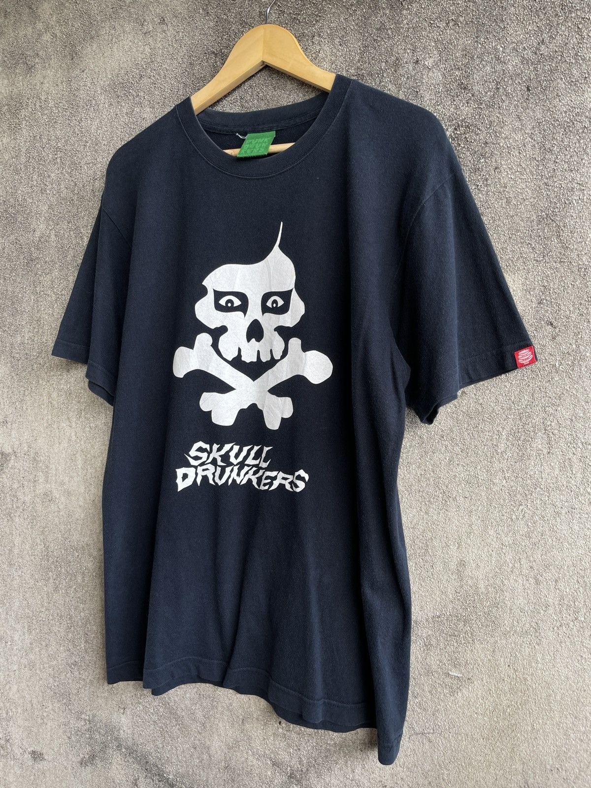 Last Drop🔥Vtg Japanese PUNK DRUNKERS Skullshit Hardliner Tee