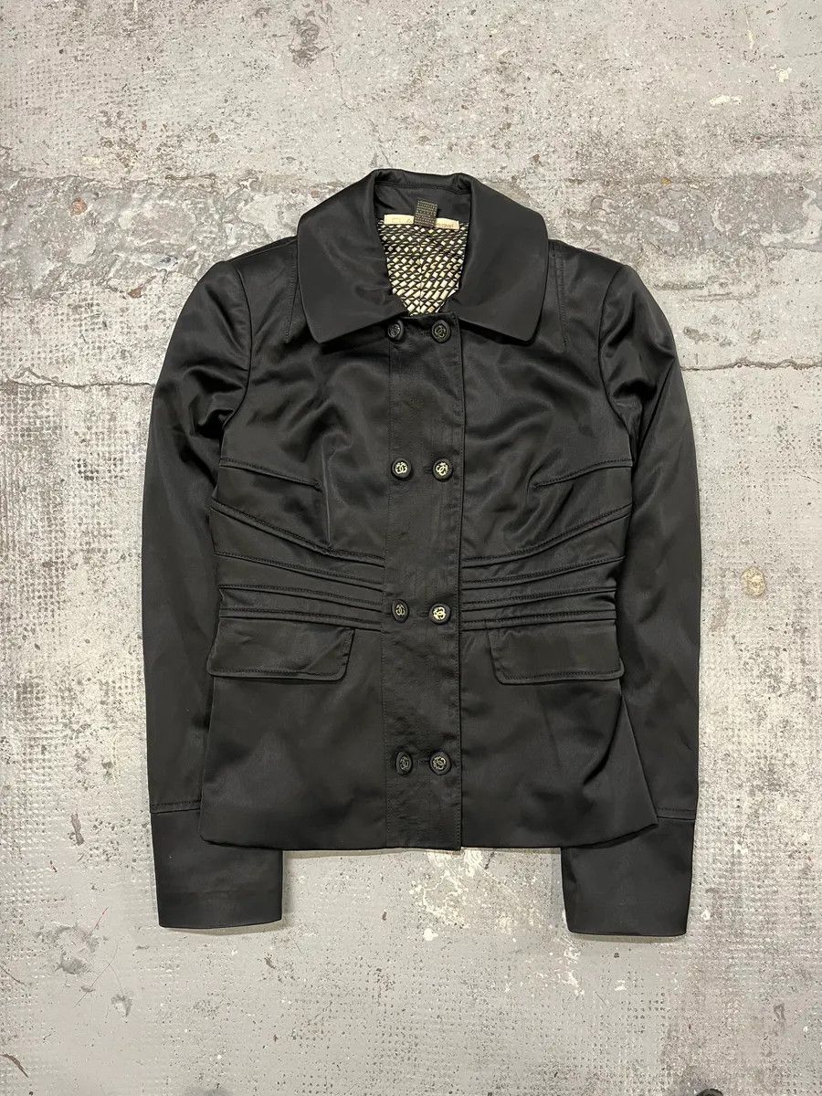 2000s Roberto Cavalli Black Officier Buttoned Jacket