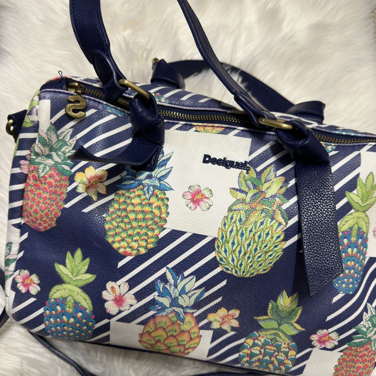 Designer Desigual borsa donna, fantasia blu su fondo bianco Size ONE SIZE - 2 Thumbnail
