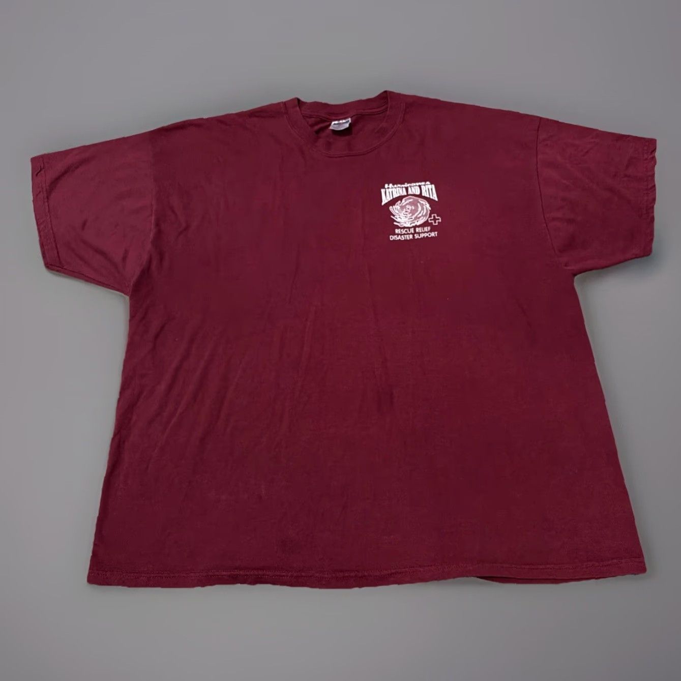 Jerzees VINTAGE Hurricane Katrina + Rita Rescue Relief 2005 Red T-Shirt 3XL Men JERZEES Regular Size US XXL / EU 58 / 5 - 3 Thumbnail