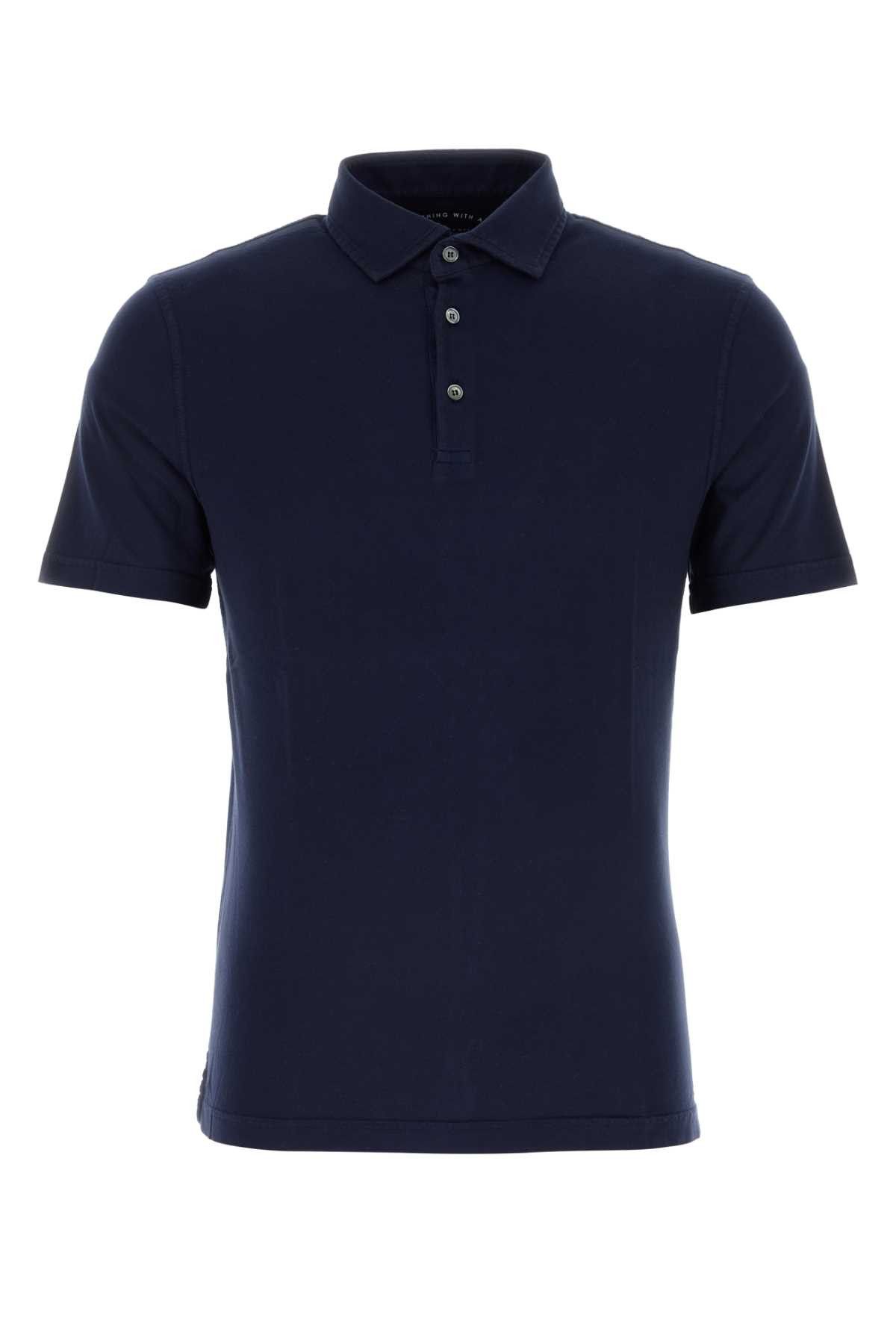 image of Fedeli Blue Cotton Polo Shirt, Men's (Size XL)