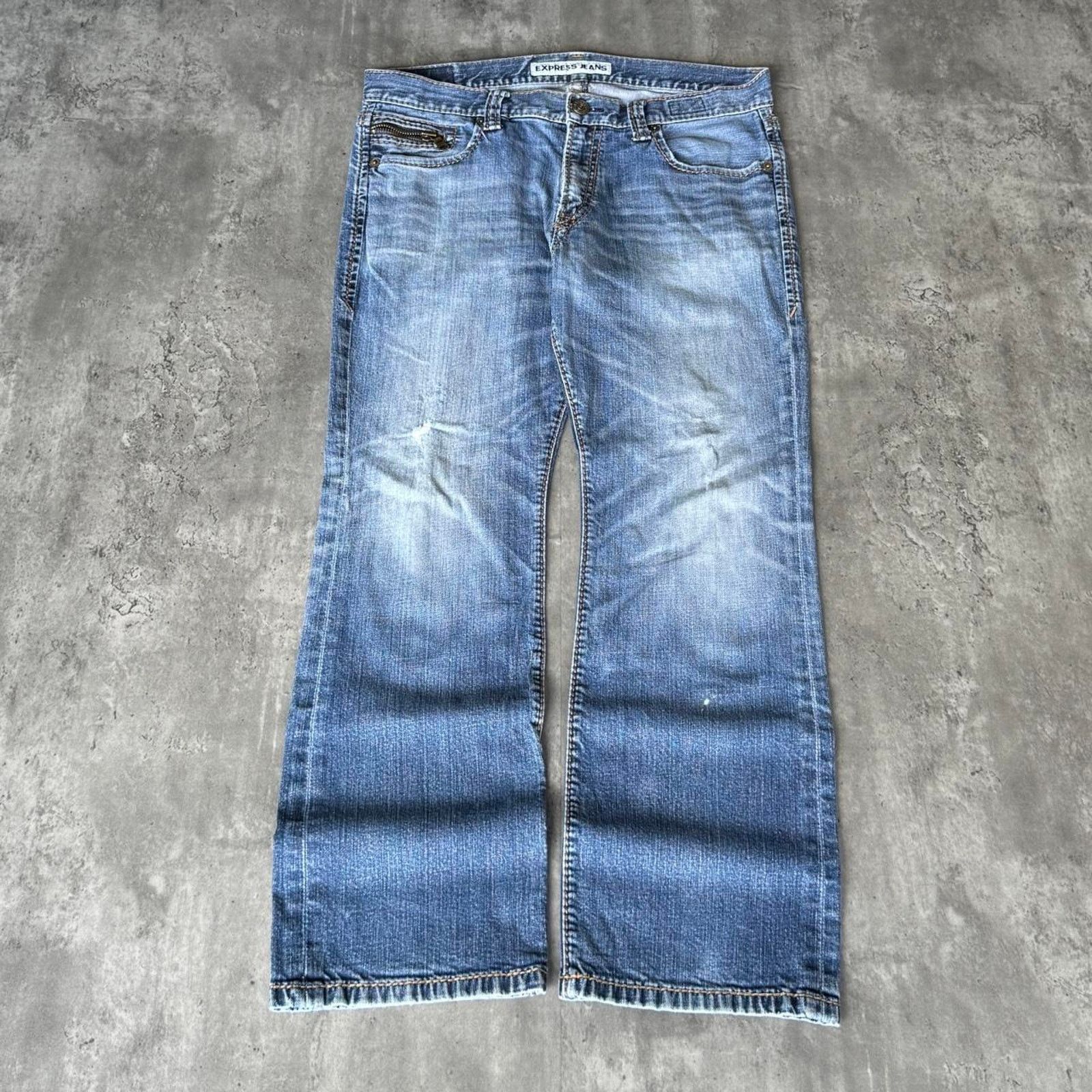 Express × Japanese Brand × Vintage Vintage Y2K Express Embroidered Grunge Opium Denim Jeans Size US 36 / EU 52 - 1 Thumbnail