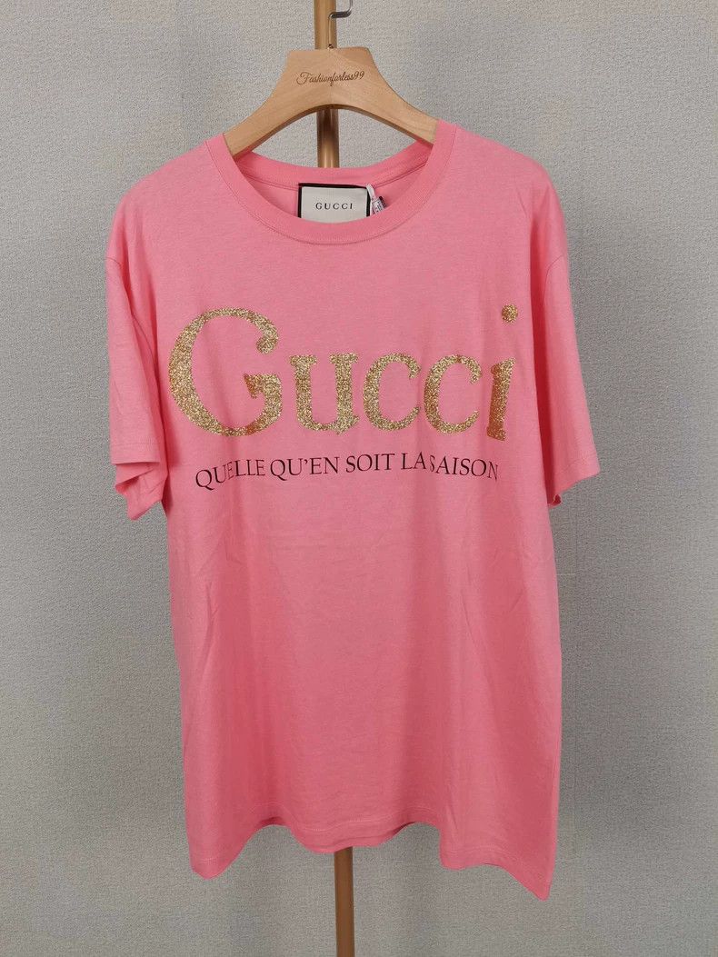 Gucci Gucci Pink gold-plated logo short sleeves 2504-Nextarrow Size S / US 4 / IT 40 - 1 Thumbnail