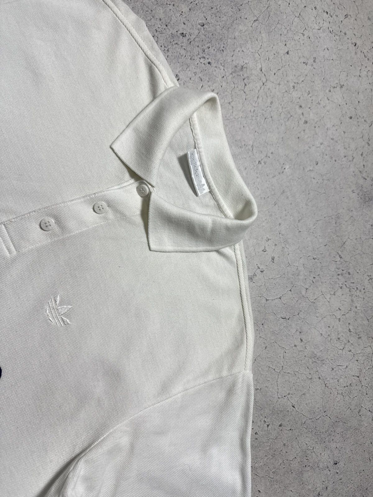 Adidas Adidas Vintage 90’s Polo Shirt White Big Logo Size US M / EU 48-50 / 2 - 6 Thumbnail