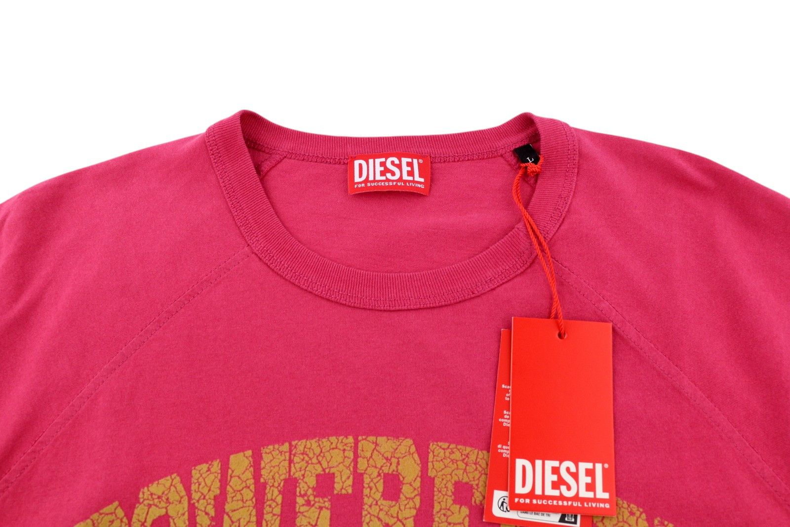 Diesel T-RUST L Pink Short Sleeve Crew Collar Tricot Stretch 85117 Size US L / EU 52-54 / 3 - 4 Thumbnail