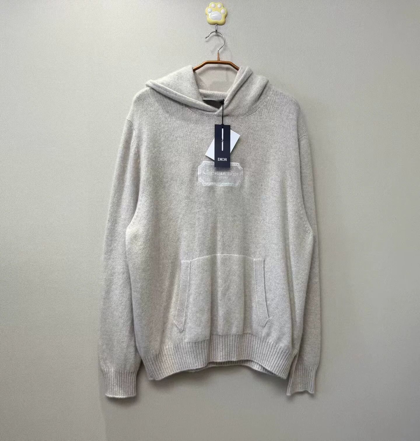 Dior new beige embroidered hoodie from dior Size US XL / EU 56 / 4 - 1 Thumbnail