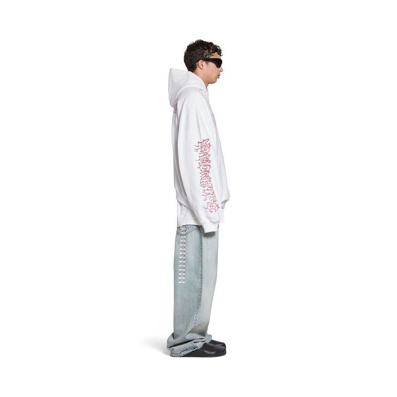 Balenciaga o1tr1nto0725 DIY Metal Outline Hoodie Oversized in White Size US M / EU 48-50 / 2 - 4 Thumbnail