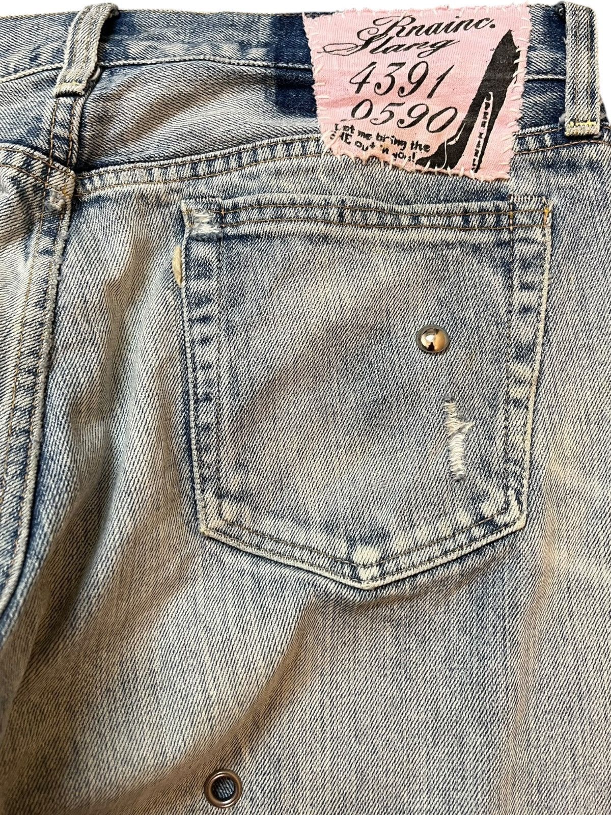 If Six Was Nine Vintage RNA Slang Patchwork Embroidery Grunge Denim Size US 32 / EU 48 - 8 Thumbnail