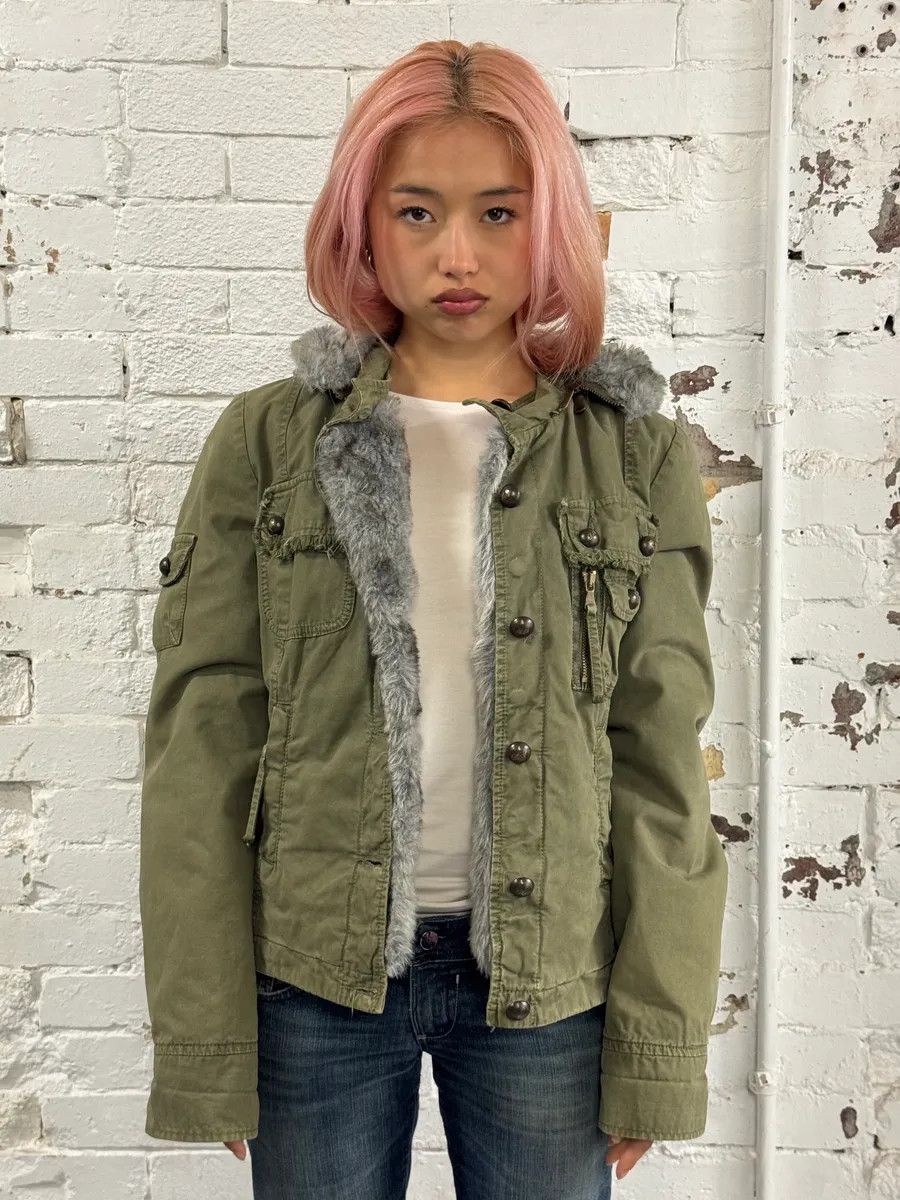 Daniele Alessandrini Daniele Alessandrini Multi-Pocket Khaki Hooded Jacket Size XS / US 0-2 / IT 36-38 - 3 Thumbnail