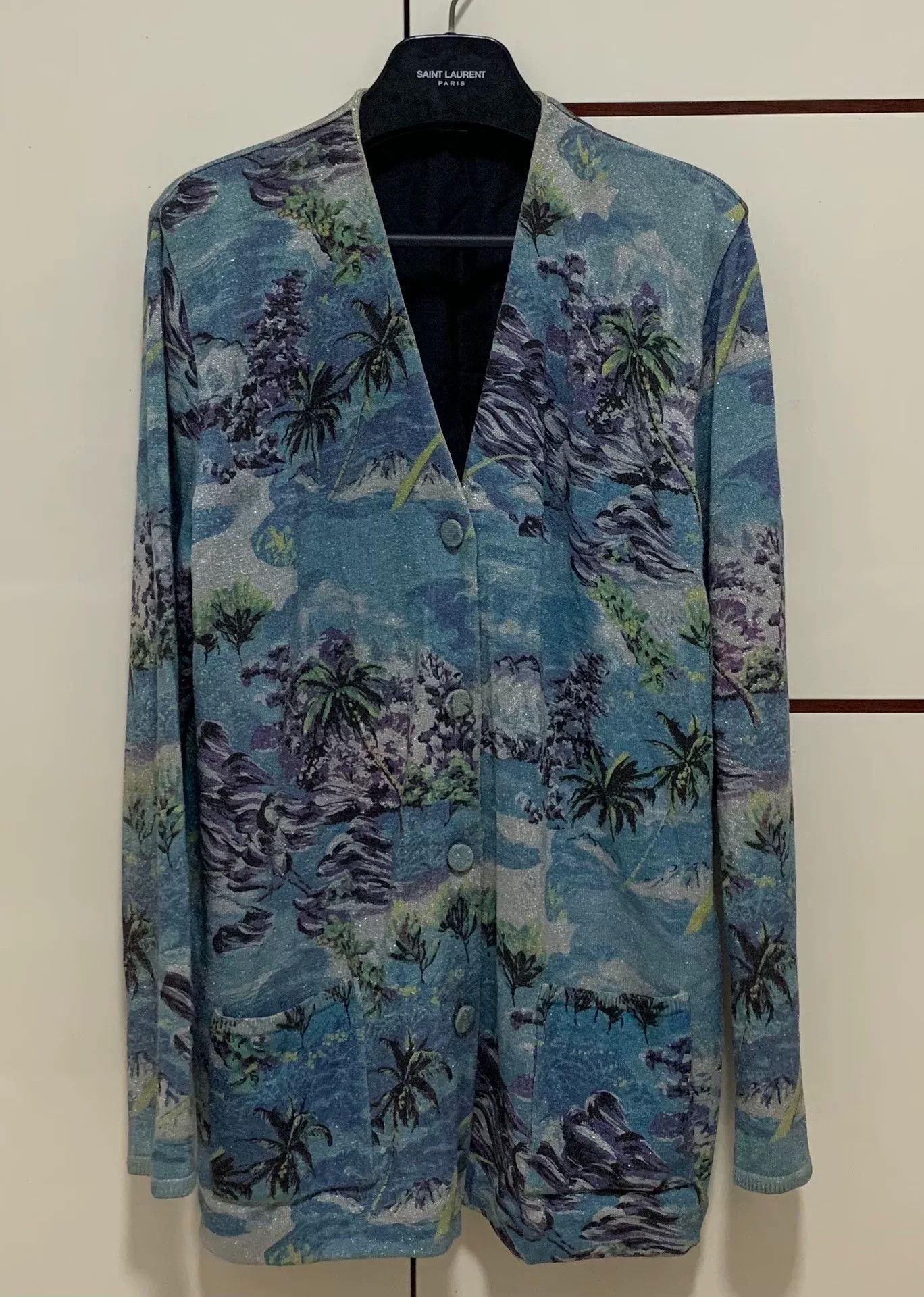 Saint Laurent Paris Saint Laurent Wave Pattern Cardigan Size US M / EU 48-50 / 2 - 1 Thumbnail