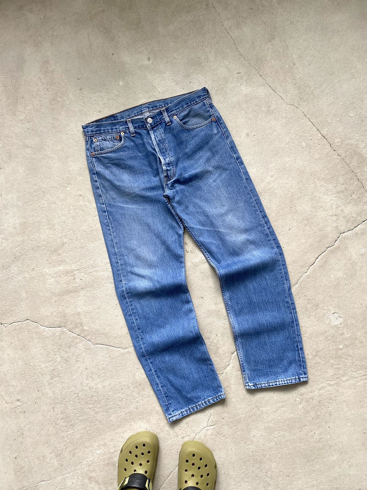 Levi's Vintage Clothing Vintage 90s Levi's 501 Washed Blue Denim Jeans Size US 36 / EU 52 - 1 Thumbnail