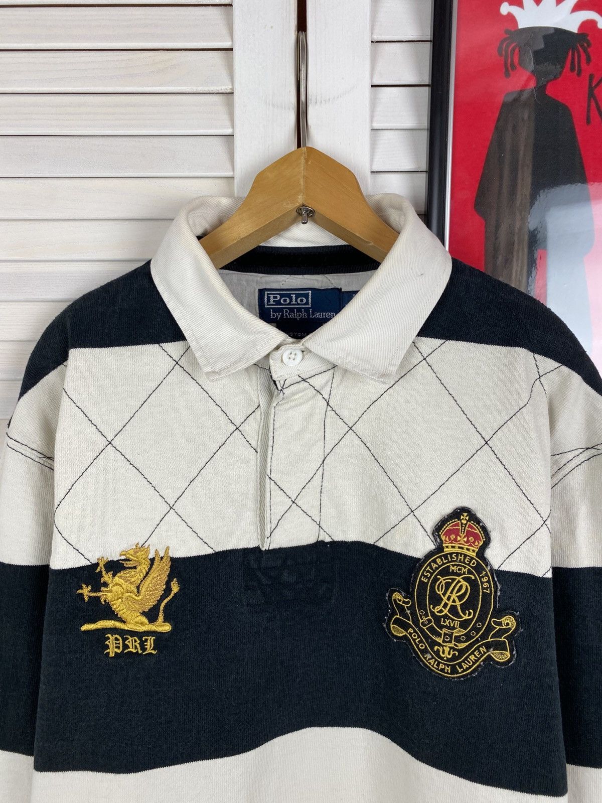 Polo Ralph Lauren Vintage Polo Ralph Lauren Heavyweight Rugby Striped Long #5 Size US L / EU 52-54 / 3 - 6 Thumbnail