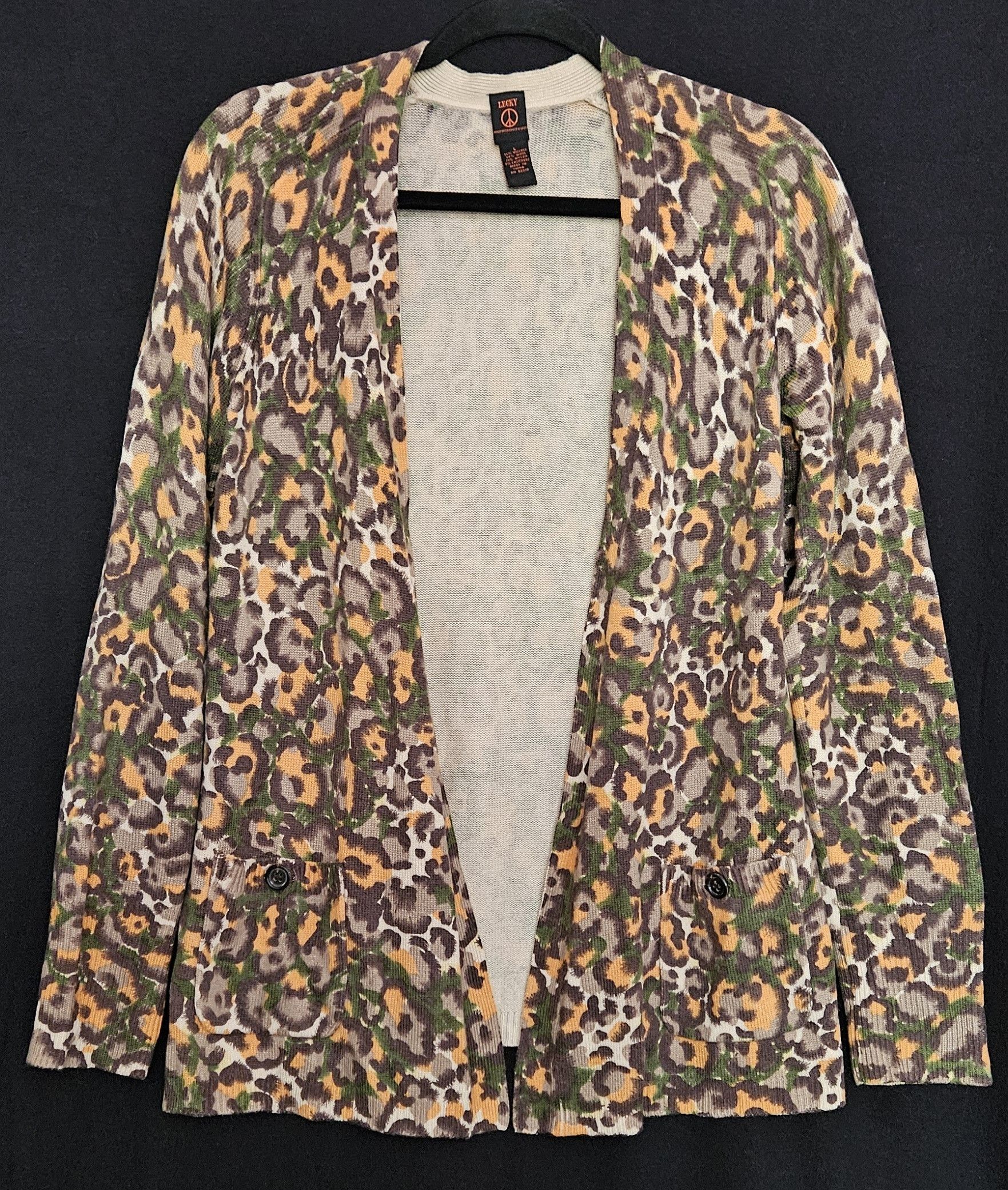 Lucky Brand Lucky multi leopard print cardigan Size L / US 10 / IT 46 - 1 Thumbnail